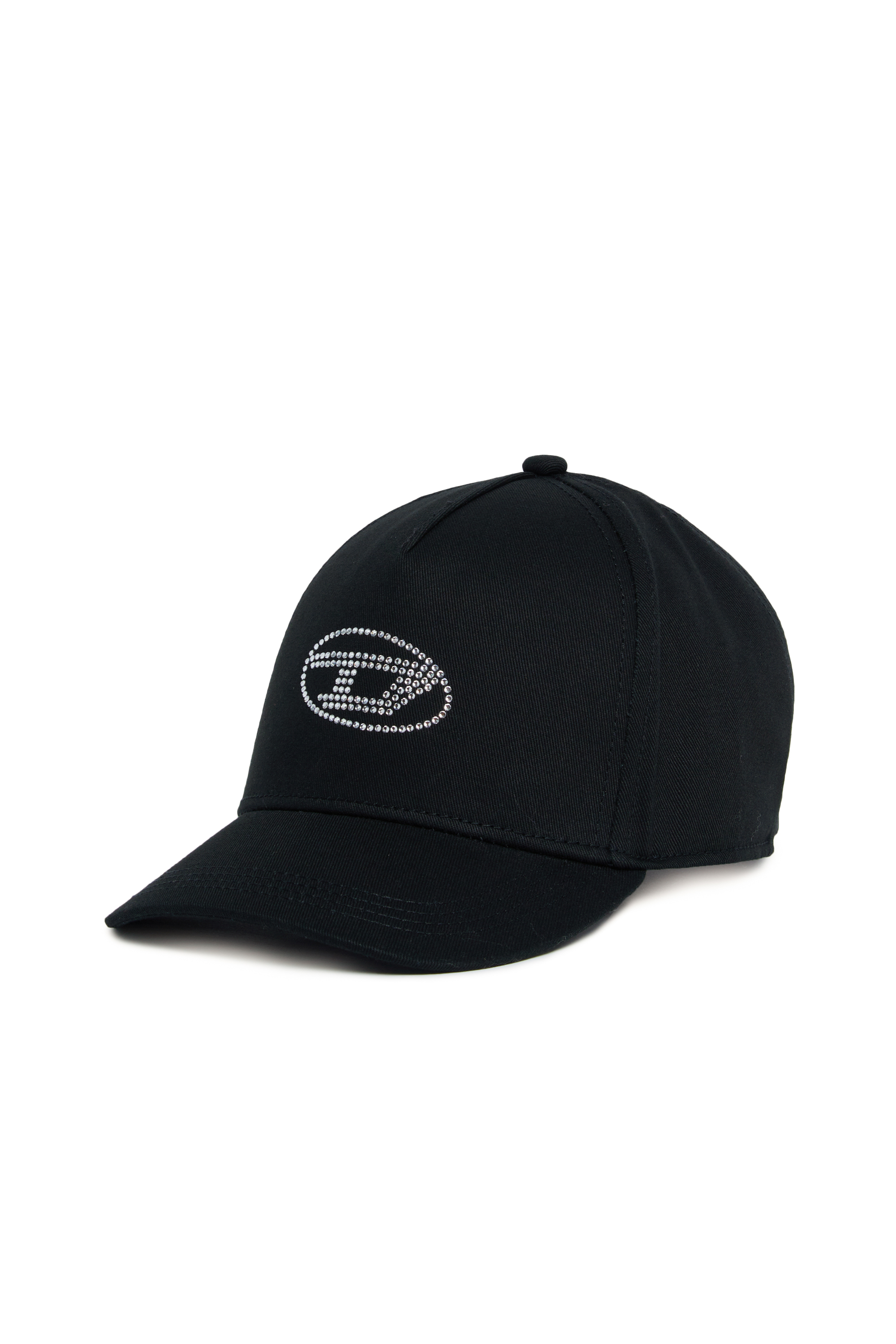 Diesel - FDSTRAS, Woman's Baseball cap with crystal Oval D logo in Black - 1