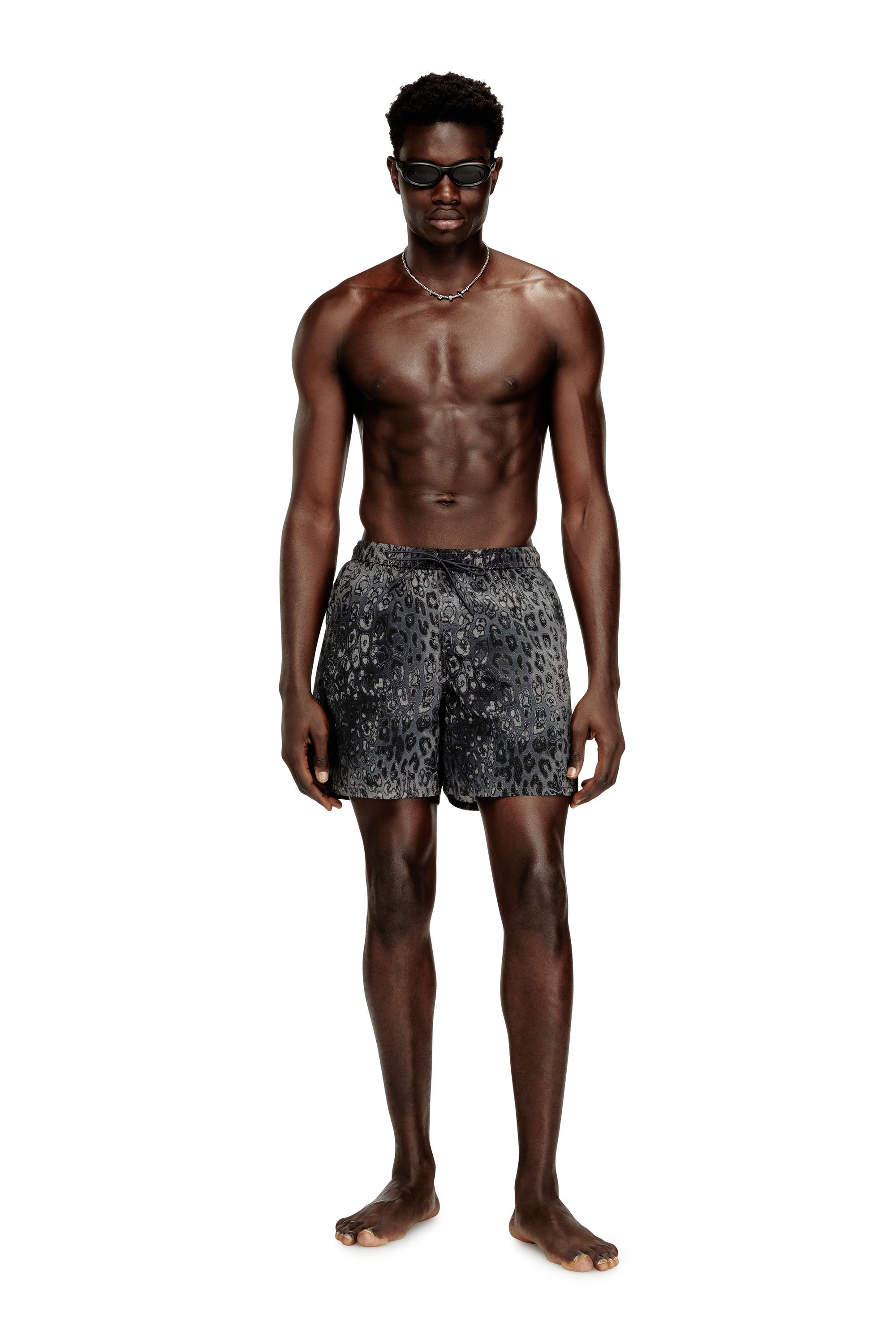 Diesel - SOCCER-41-UTLT, Man's Swim shorts with animalier print in null - 1