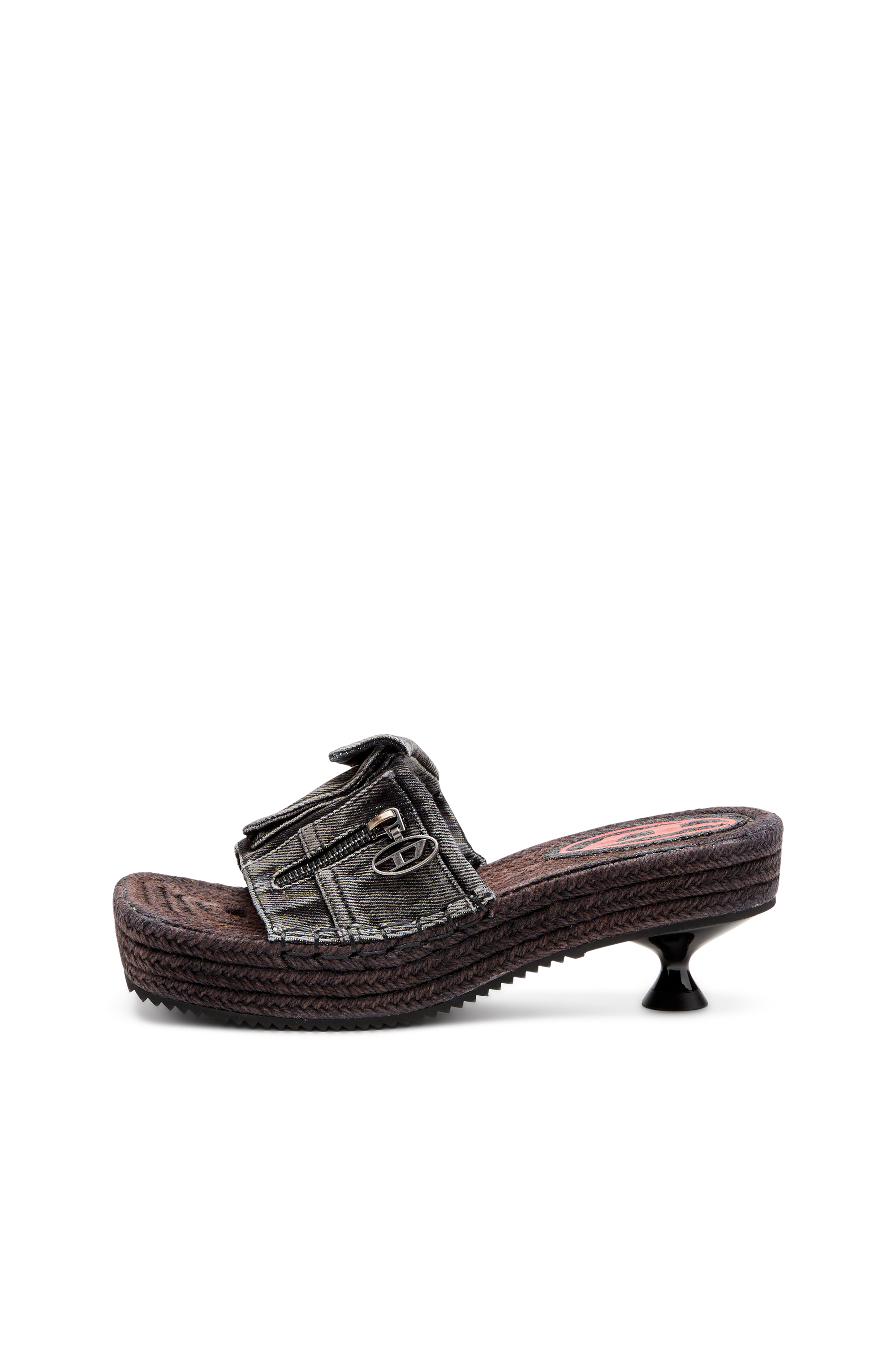 Diesel - D-IBIZA 40 PCK, Woman's D-Ibiza-Heeled platform espadrilles in denim in Black - 7