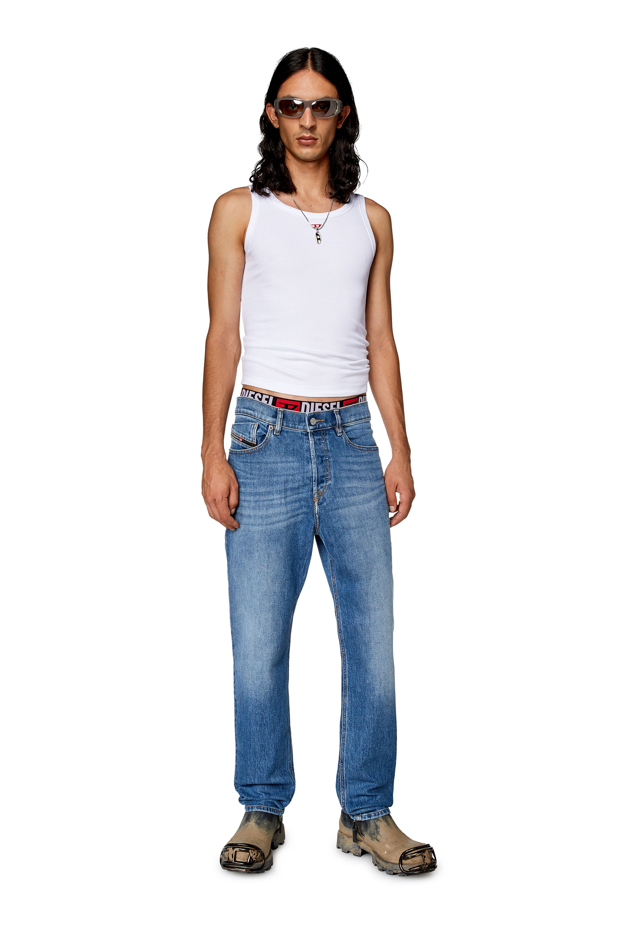 Diesel - Tapered Jeans 2005 D-Fining 09F82, Medium blue - Image 4