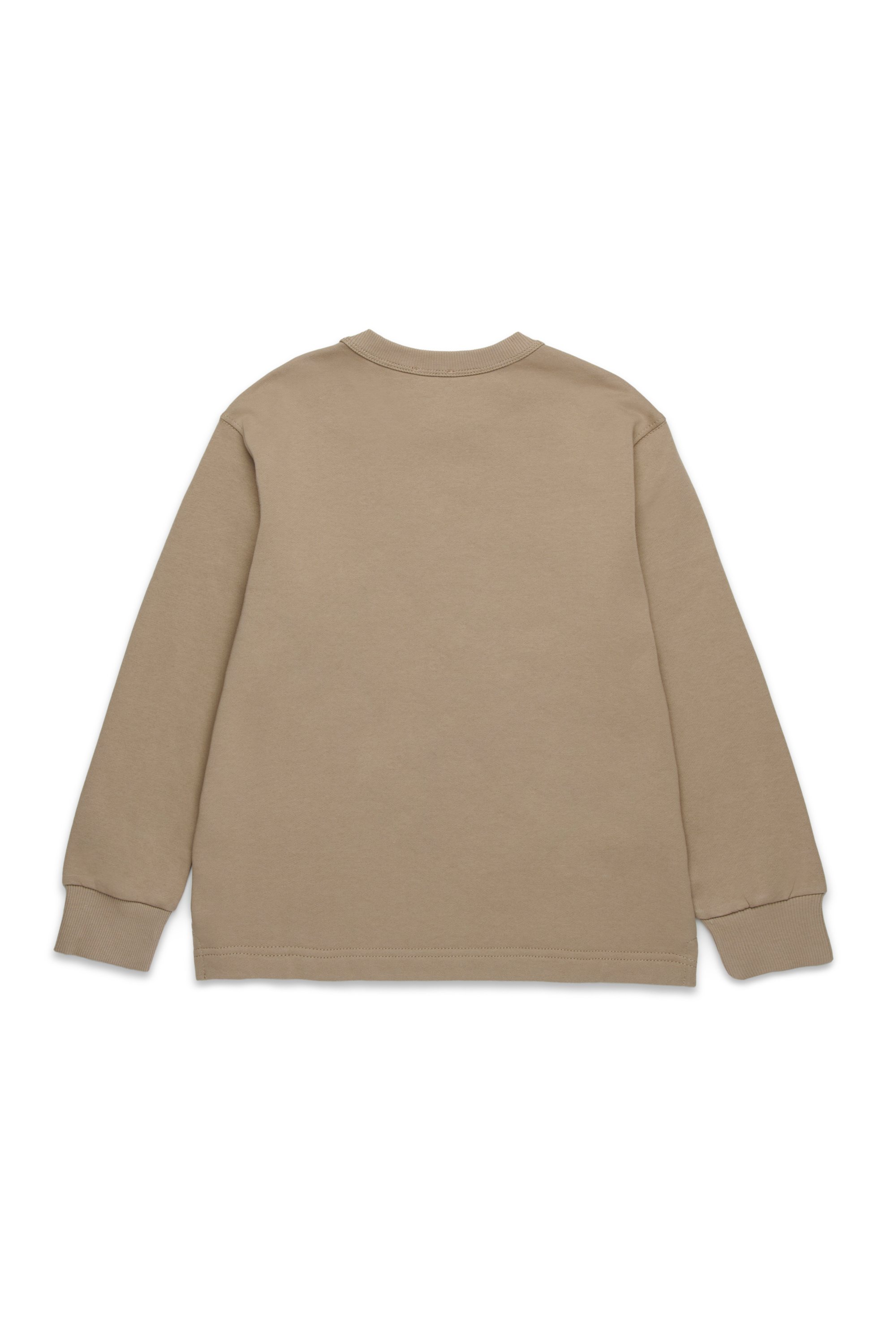 Diesel - SMACSISOD OVER, Man's Sweatshirt with metal-look Oval D logo in Light Brown - 2