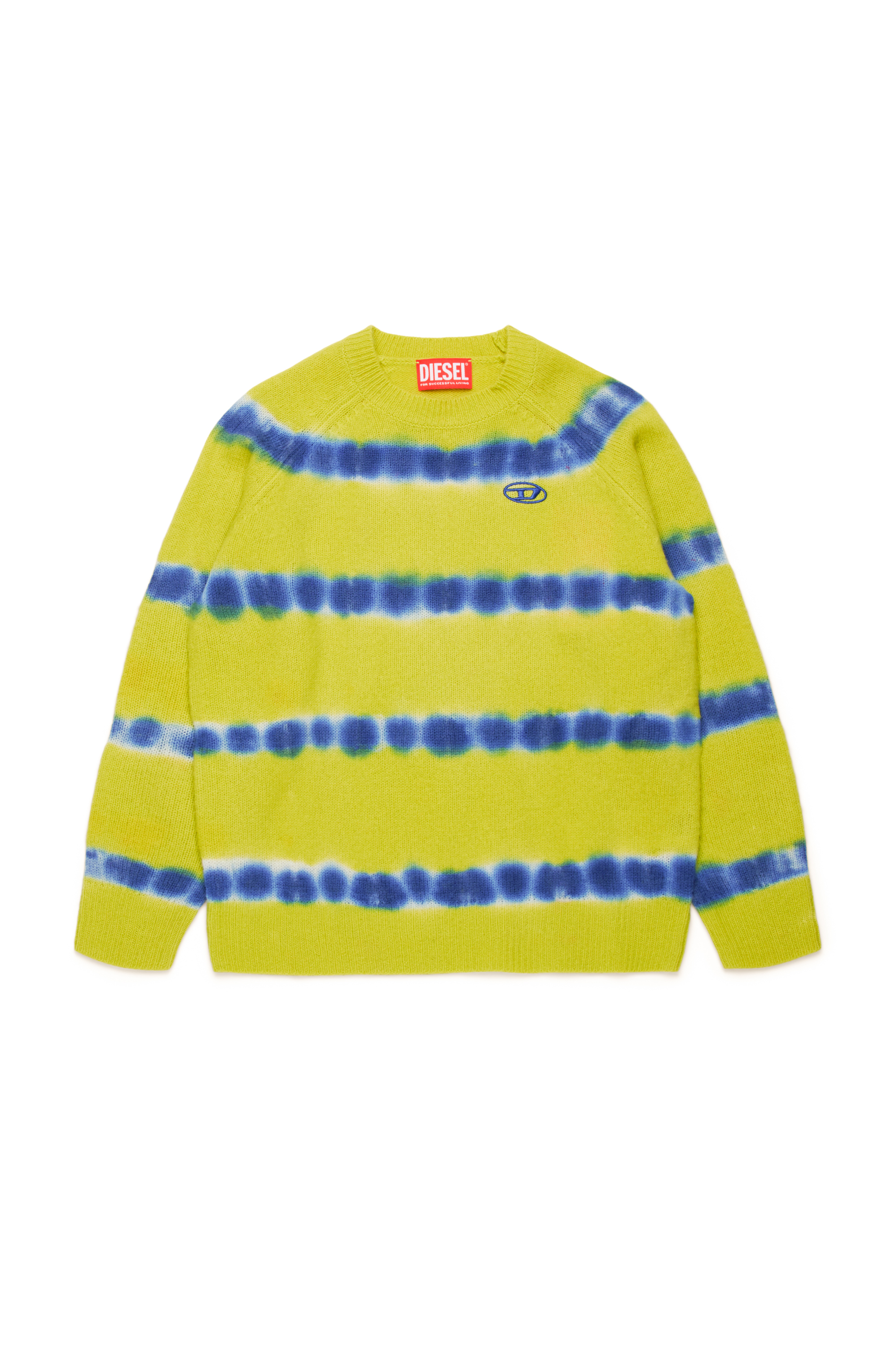 Diesel - KRO OVER, Unisex's Jumper in tie-dye-effect wool in Green/Blue - 1