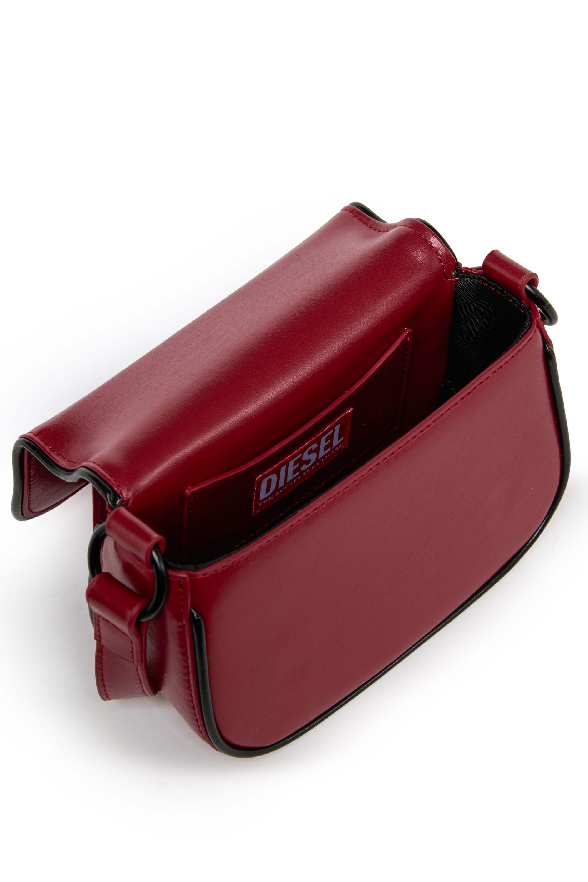 Diesel - WIRT, Woman's WIRT - Crossbody bag with embossed Oval D logo in Red - 4