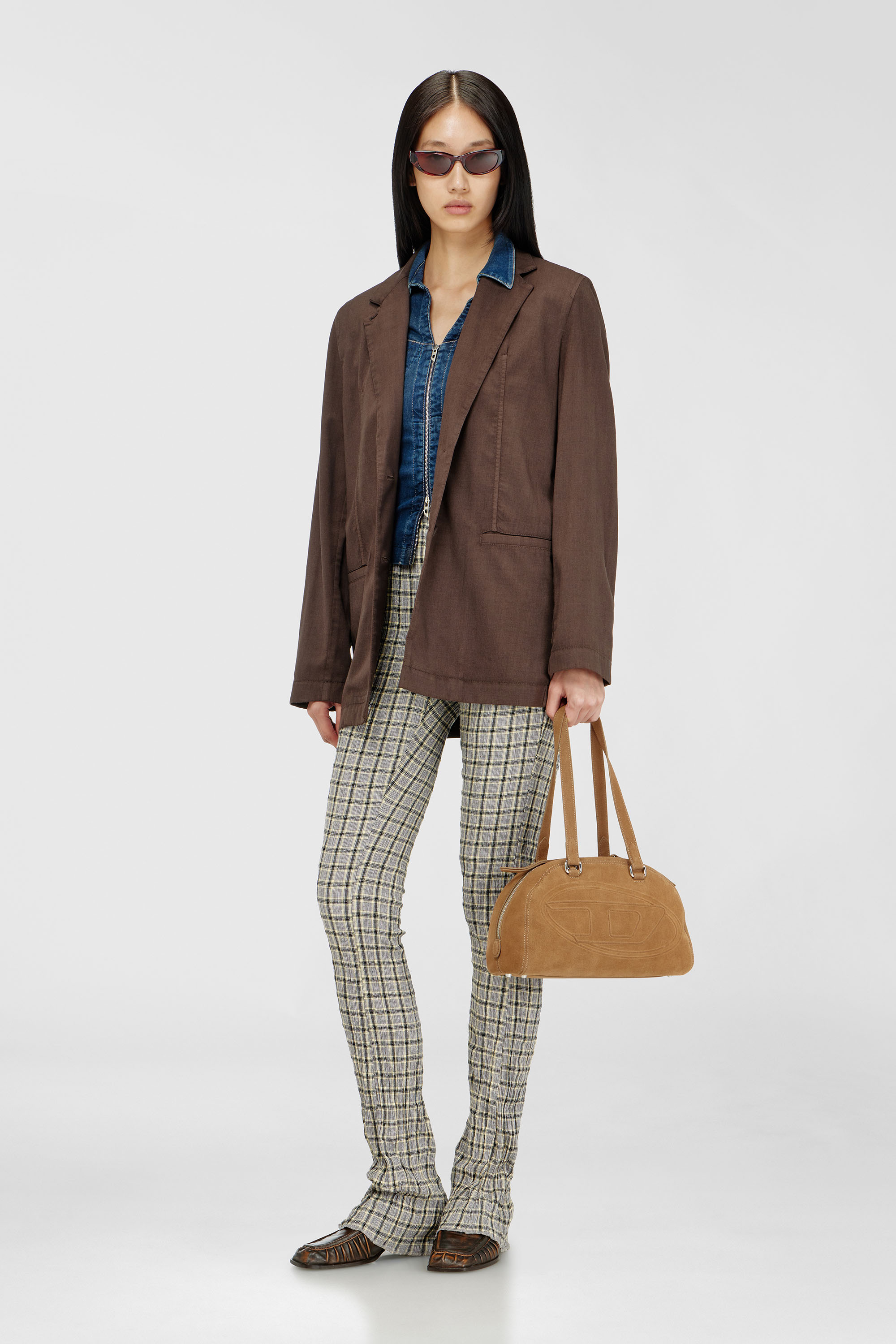Diesel - G-KESSIER, Woman's Deconstructed blazer in stretch wool in Brown - 2