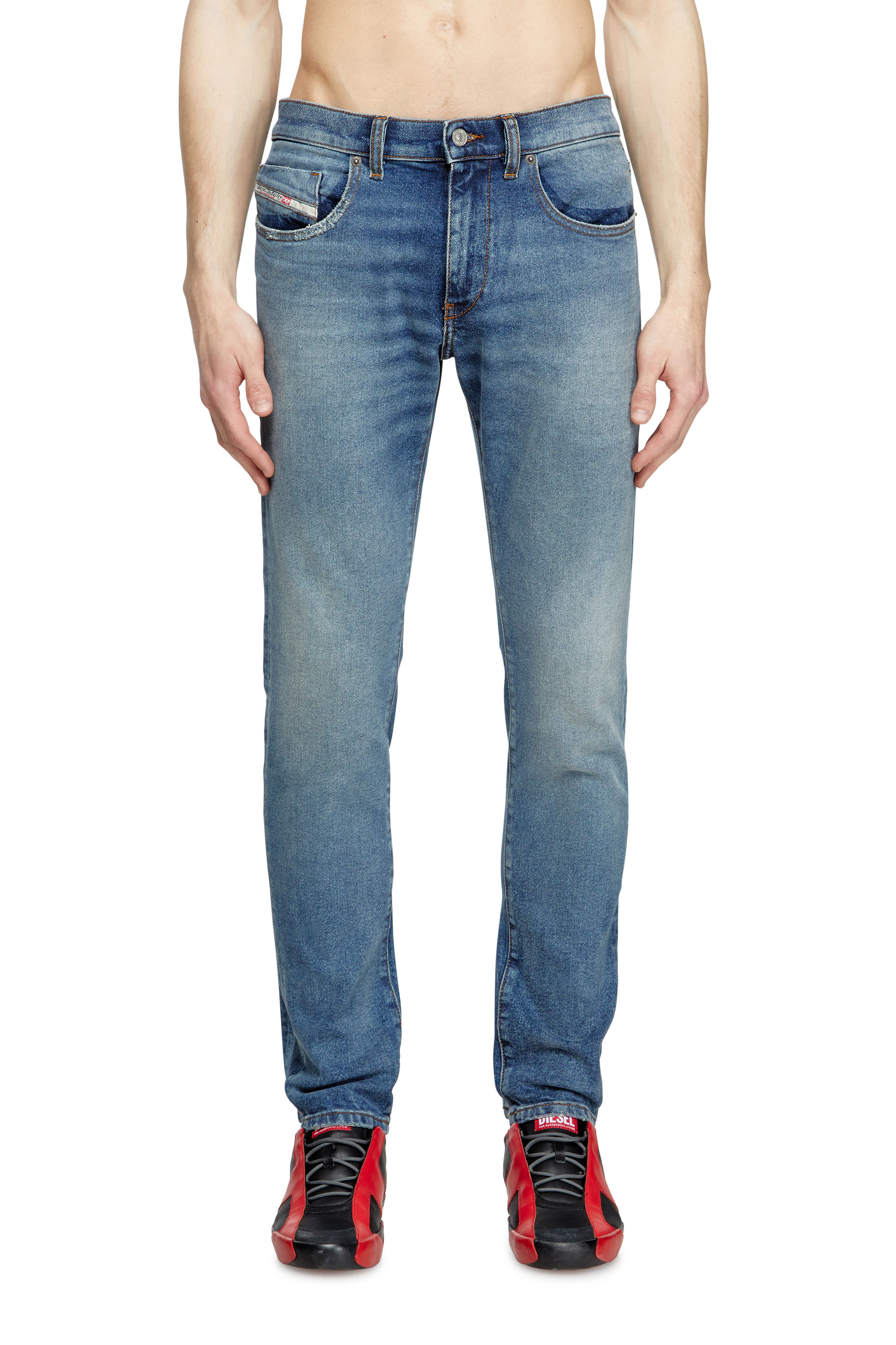 Slim Jeans 2019 D-Strukt 0DBEF, Medium blue Diesel - Man's Slim Jeans 2019 D-Strukt 0DBEF, Medium blue - 3