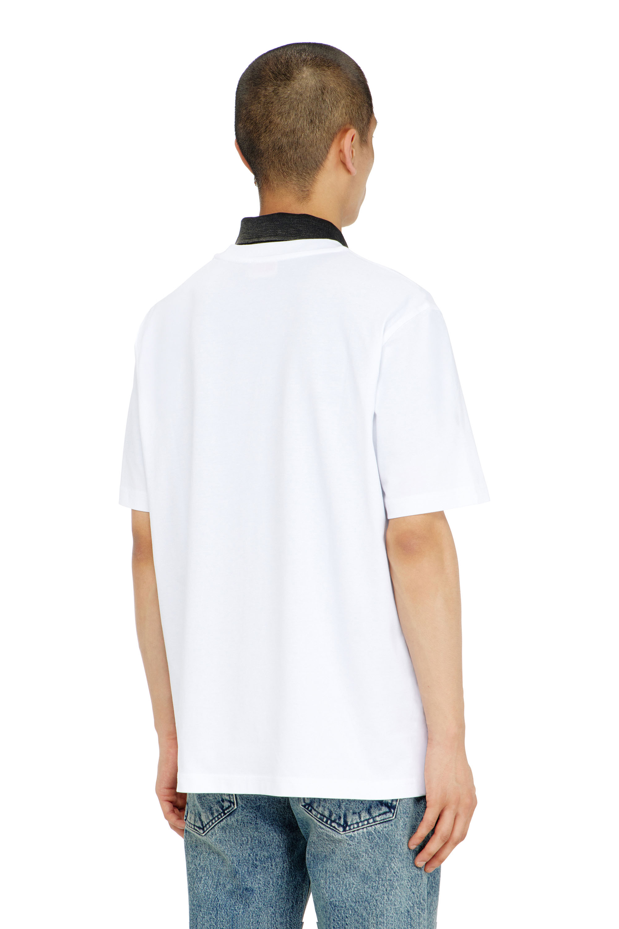 Diesel - T-ADJUST-AA12, Man's Cotton T-shirt with logo patch in White - 4