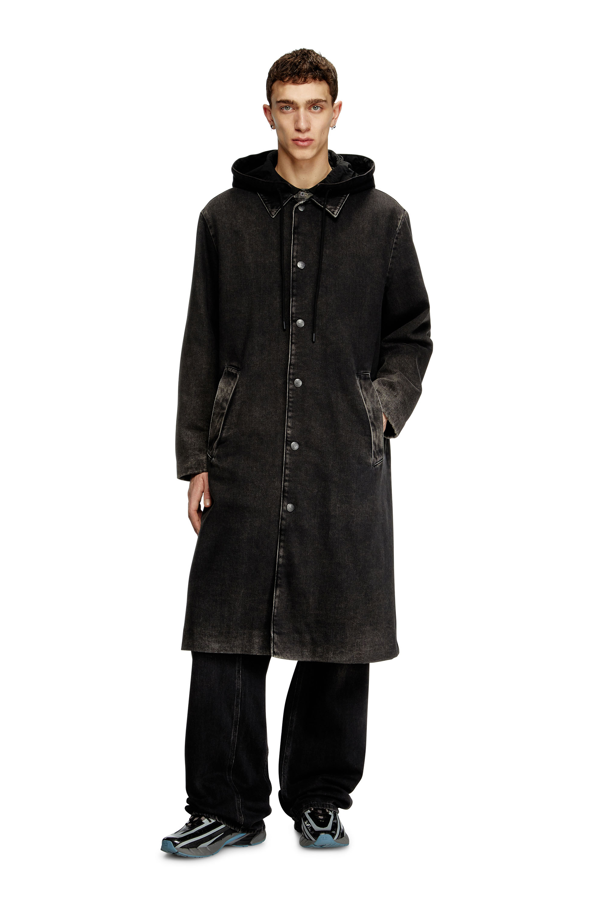 Diesel - D-JAKO-S, Man's Hybrid coat in denim and jersey in null - 2