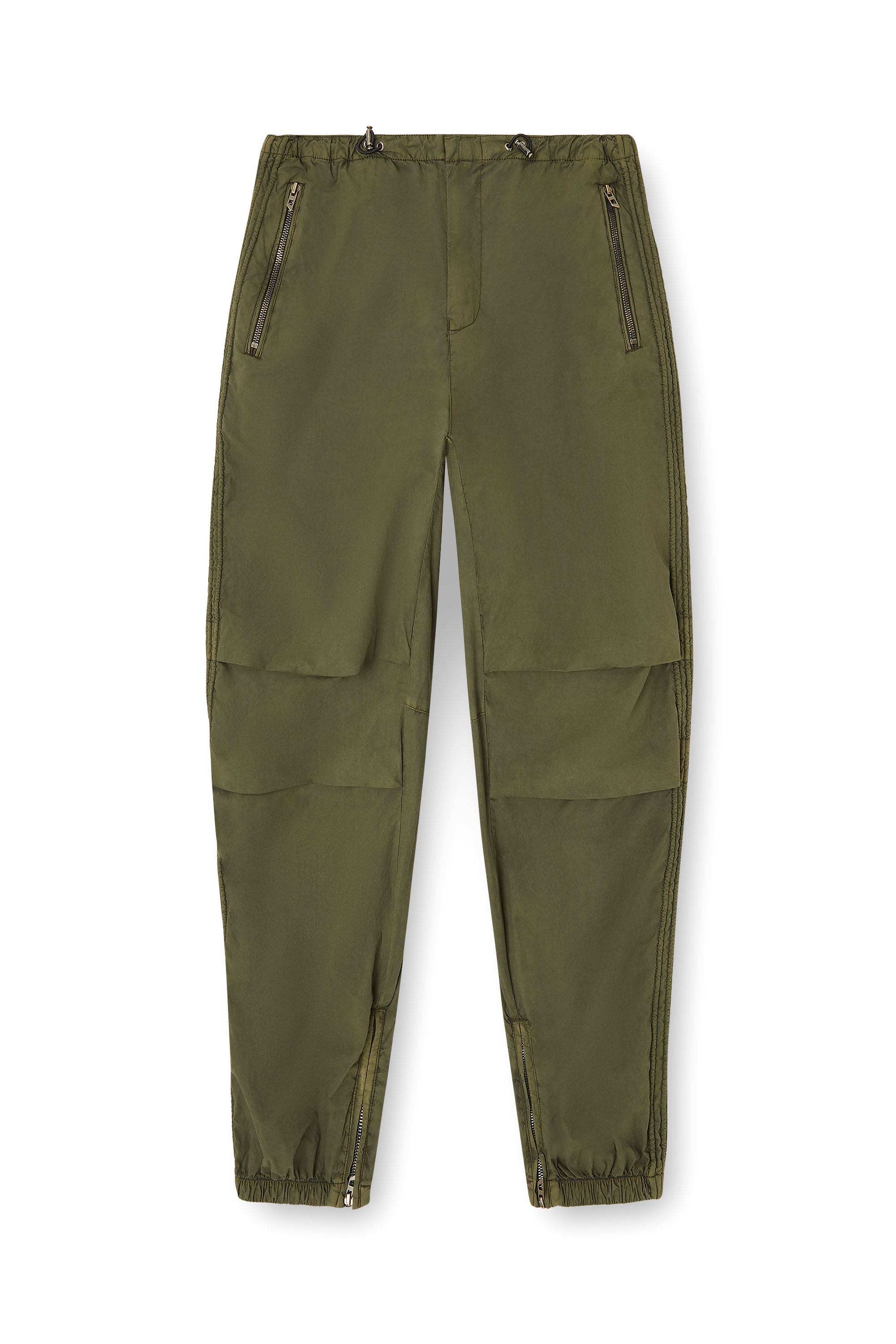 Diesel - P-STITCH, Man's Cotton cargo pants with side bands in Military Green - 2