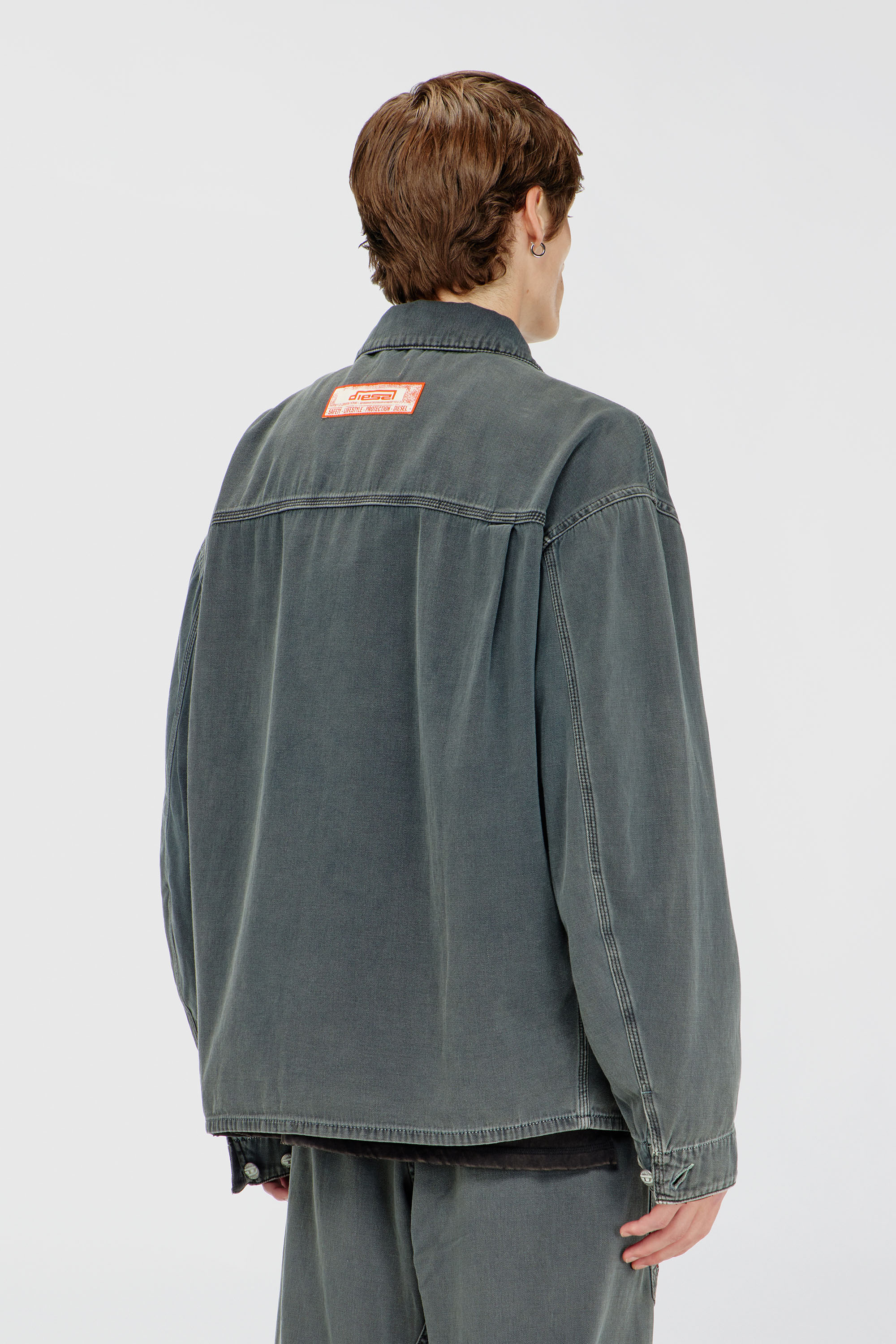 Diesel - D-STACK-U, Unisex's Utility-style jacket in coloured denim in Grey - 4
