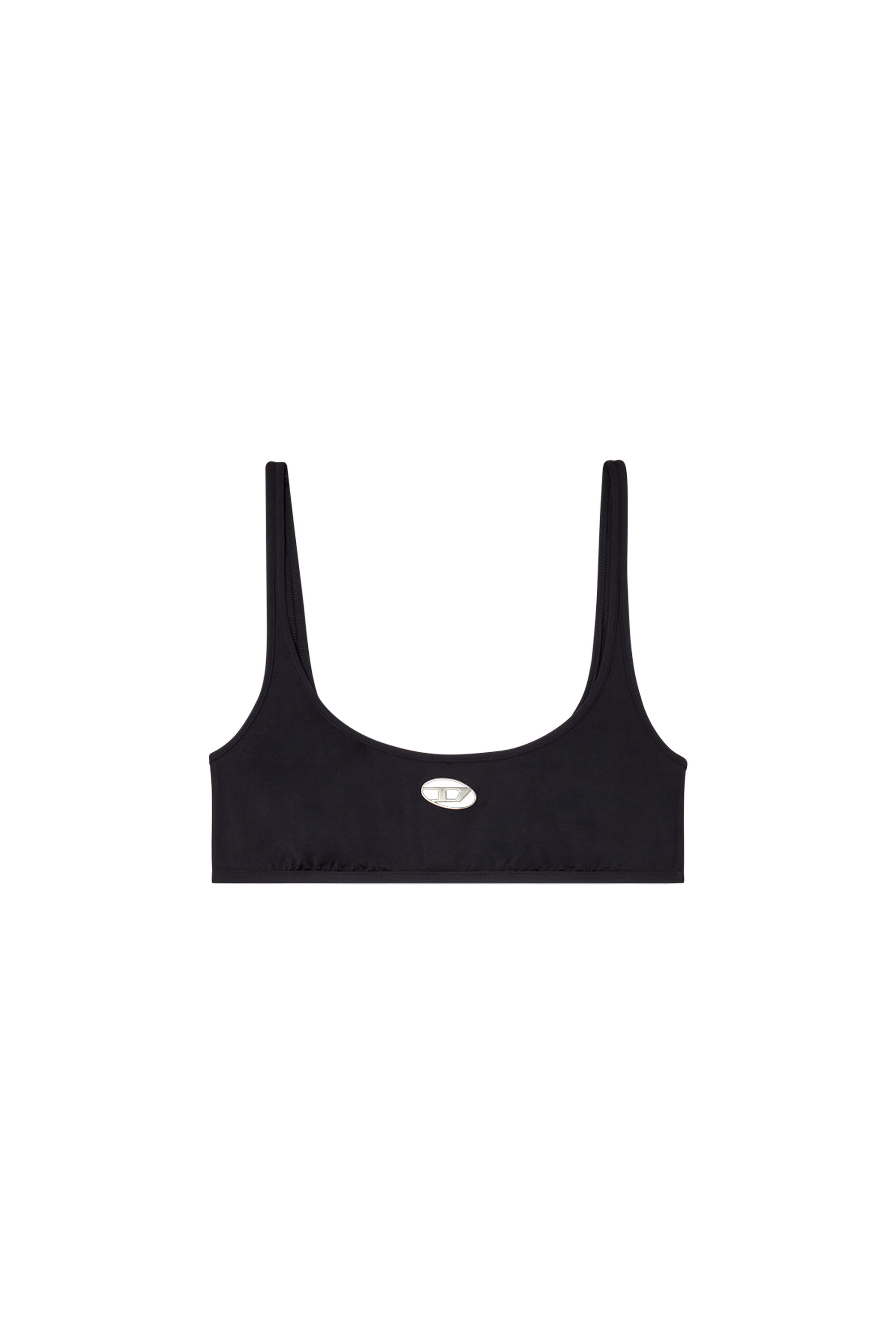 Diesel - KELSI-UTLT, Woman's Jacquard lace bralette with Oval D in Black - 4