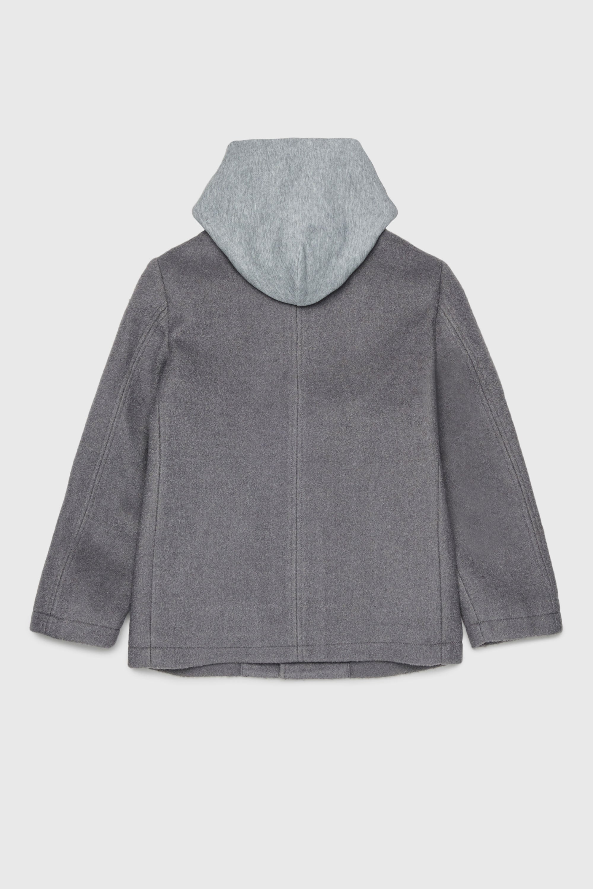 Diesel - JASTONEOUT, Man's Wool-blend coat with detachable hood in Dark grey - 2