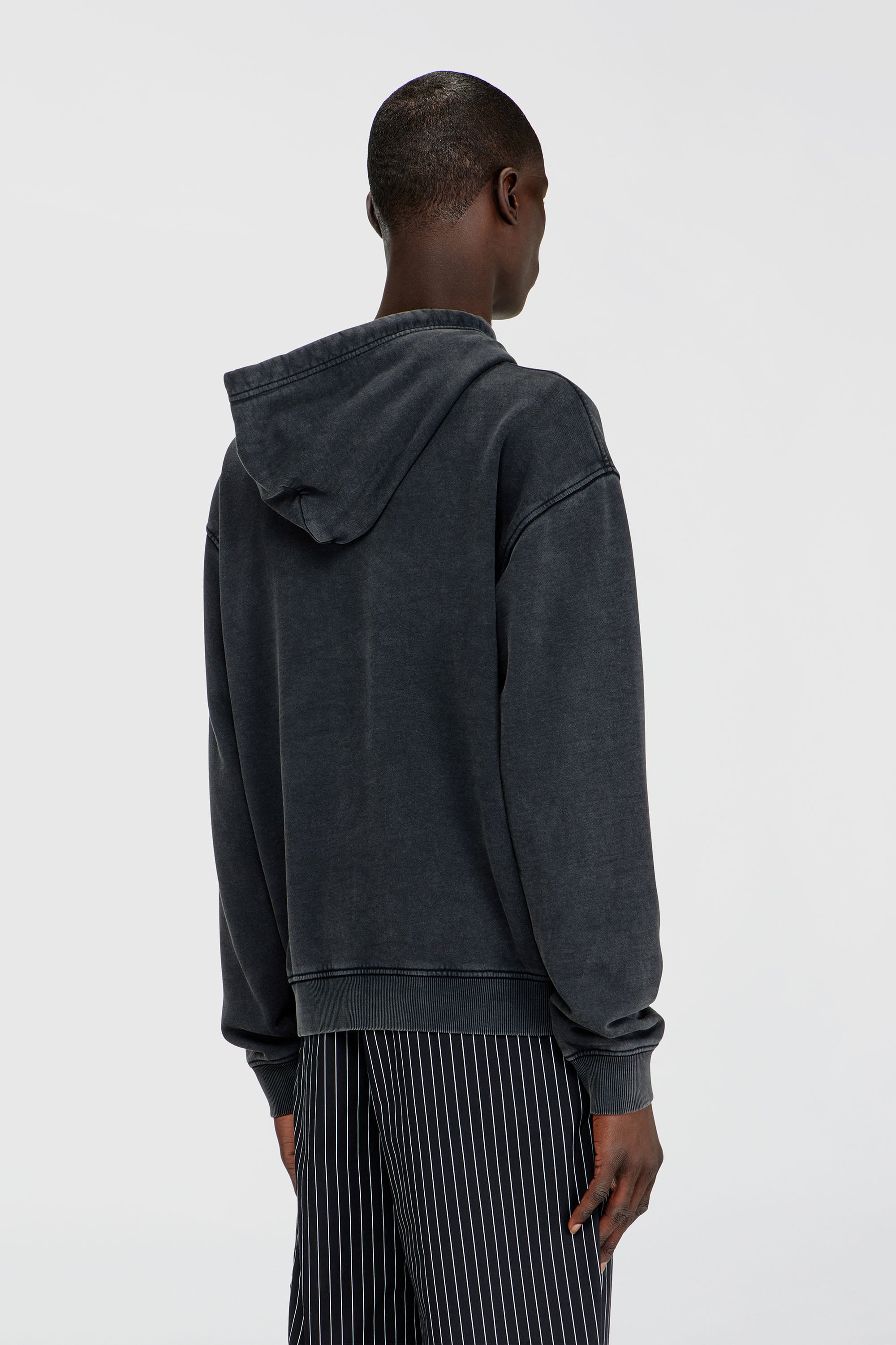 Diesel - S-NORM-HOOD-AA3, Man's Printed hoodie with rhinestone studs in Dark grey - 4