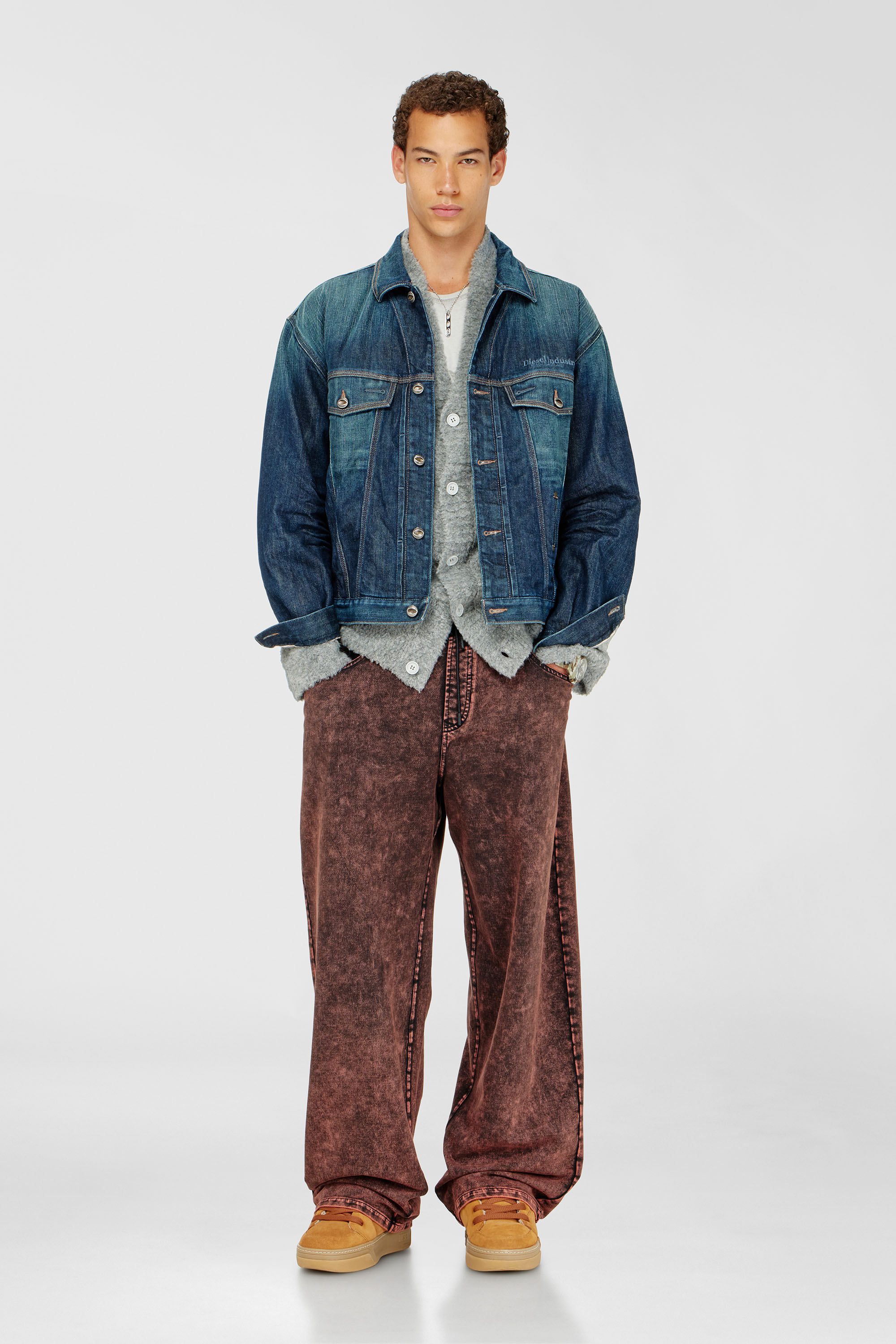 Sweatpants with denim effect