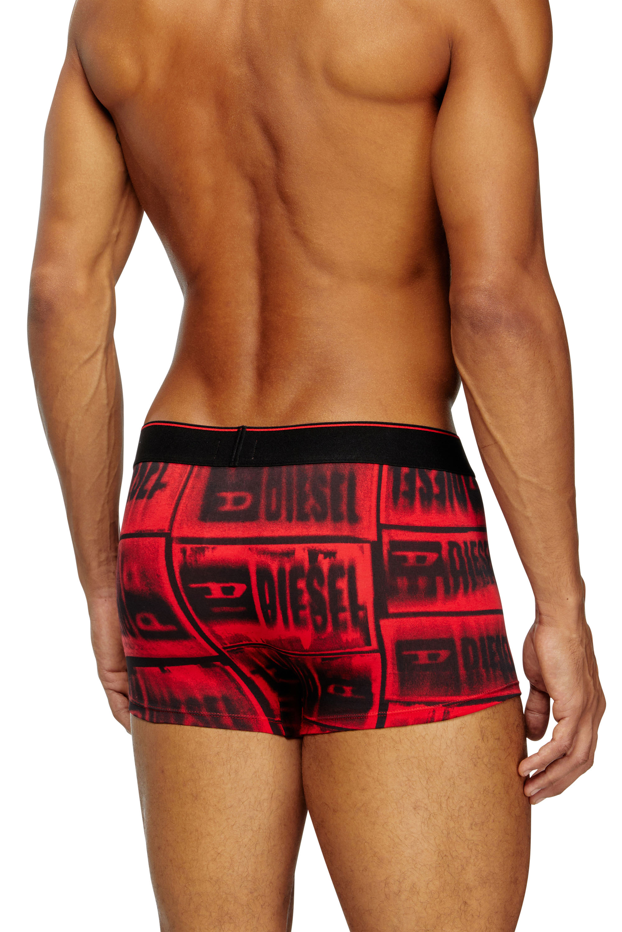 Diesel - DAMIEN-D-BOX, Man's Boxer briefs with faded logo print in Red - 4