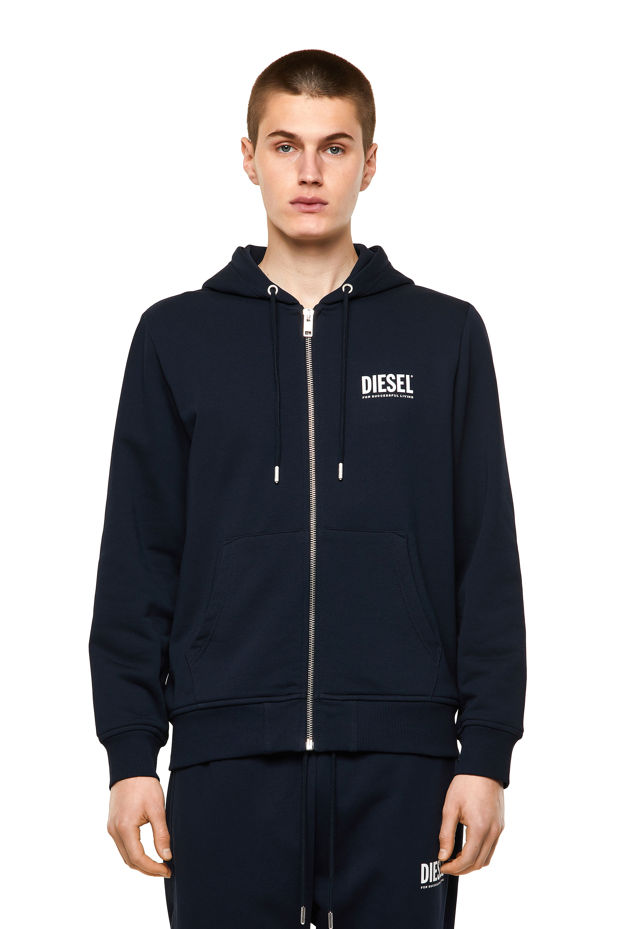 S-GIRK-HOOD-ZIP-ECOL, Dark Blue - Sweaters