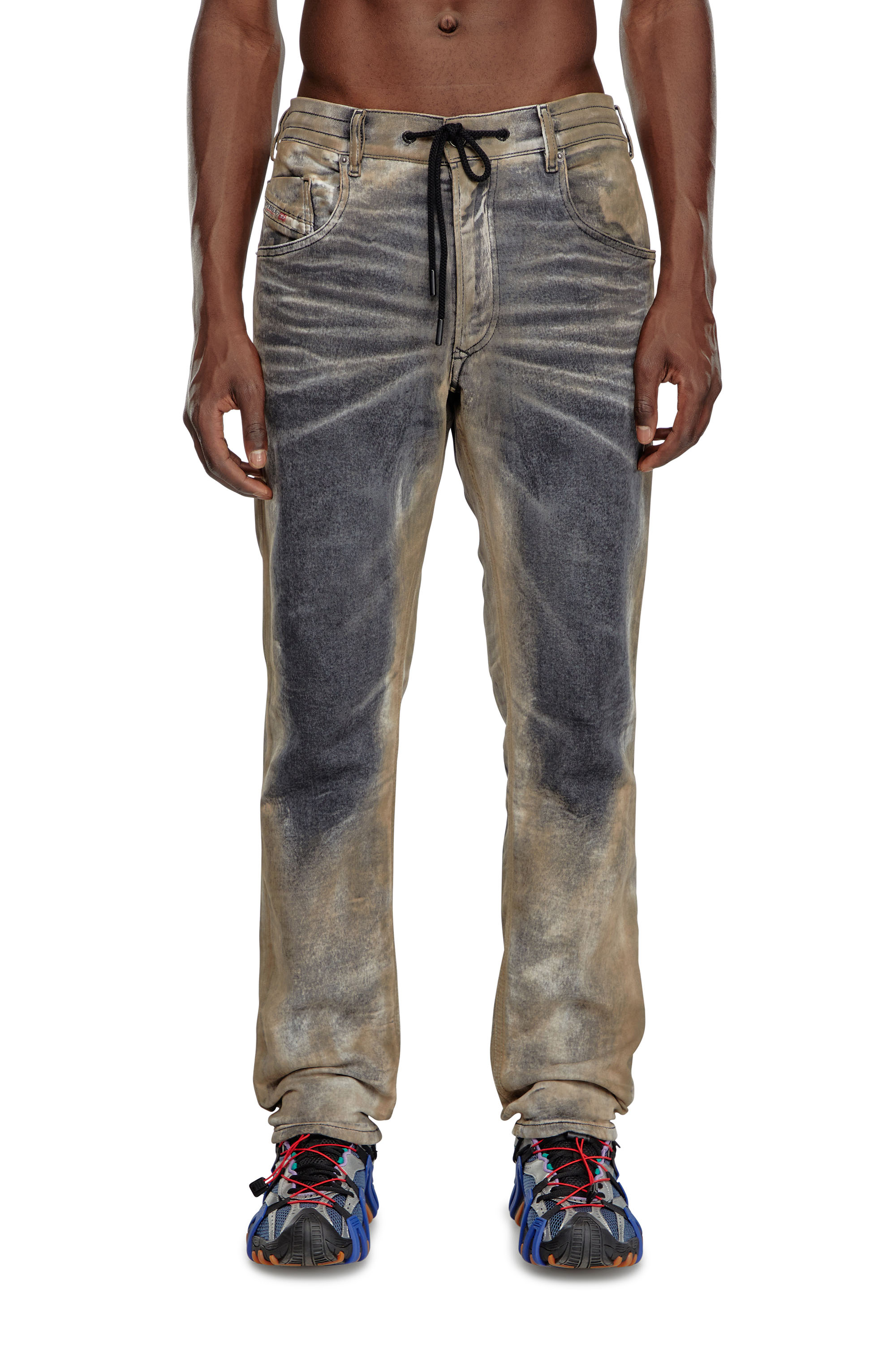 Diesel - Man's Tapered 2030 D-Krooley Joggjeans® 068NP, Black/Dark grey - 2