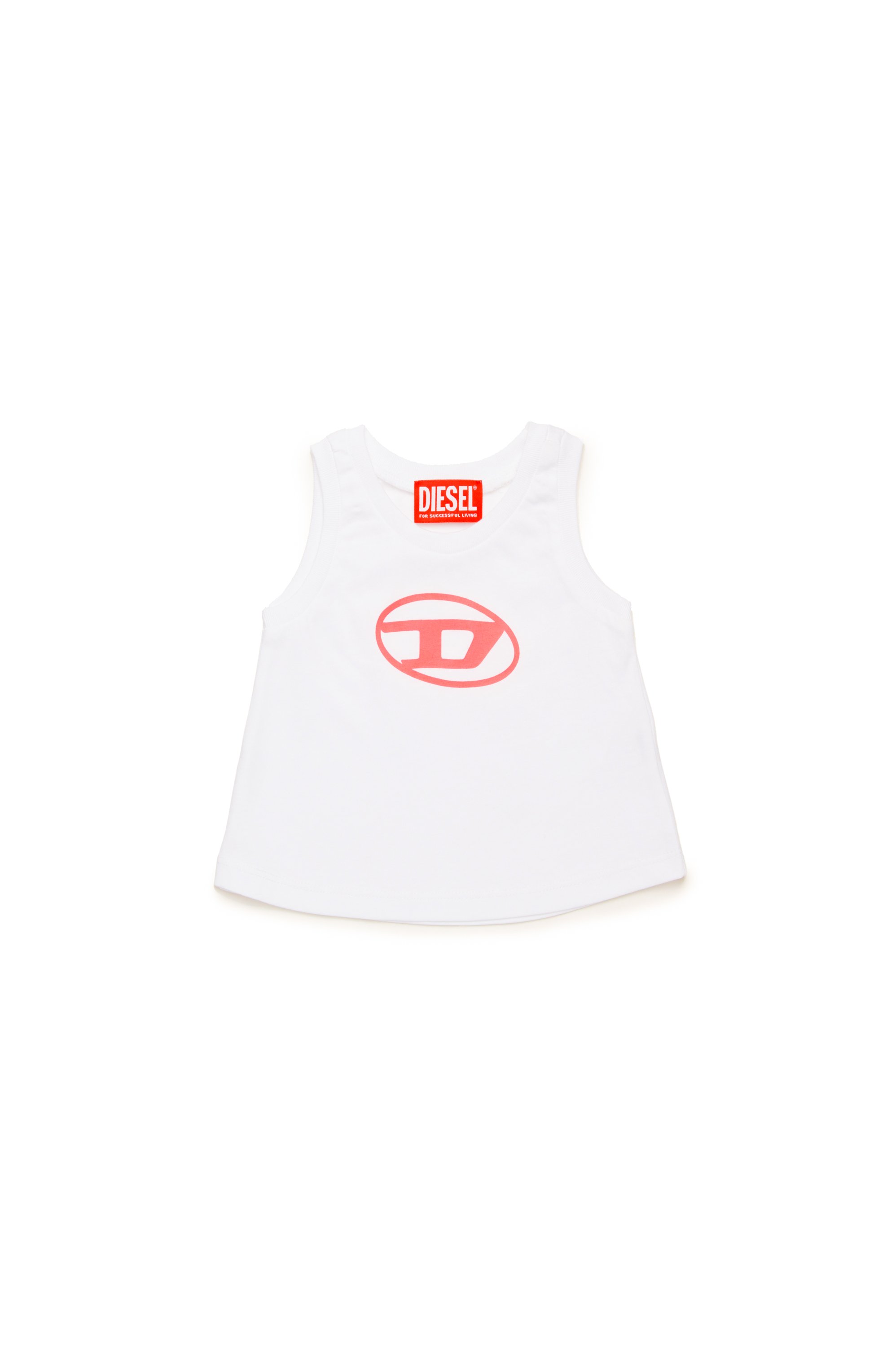 Diesel - MTARBIB, Woman's Sleeveless top with Oval D logo in White - 1