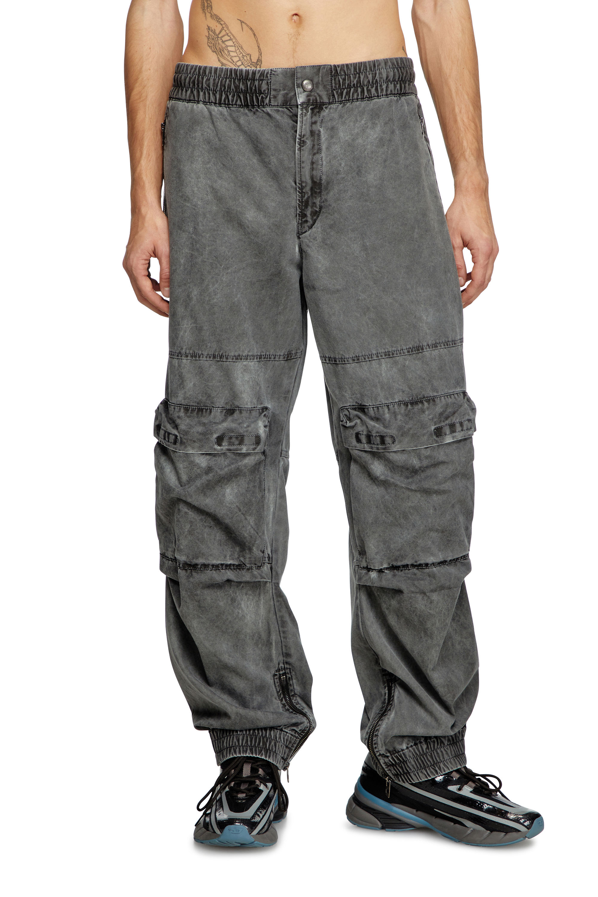 Diesel - P-BEECK, Man's Cargo pants in cotton twill in Grey - 2