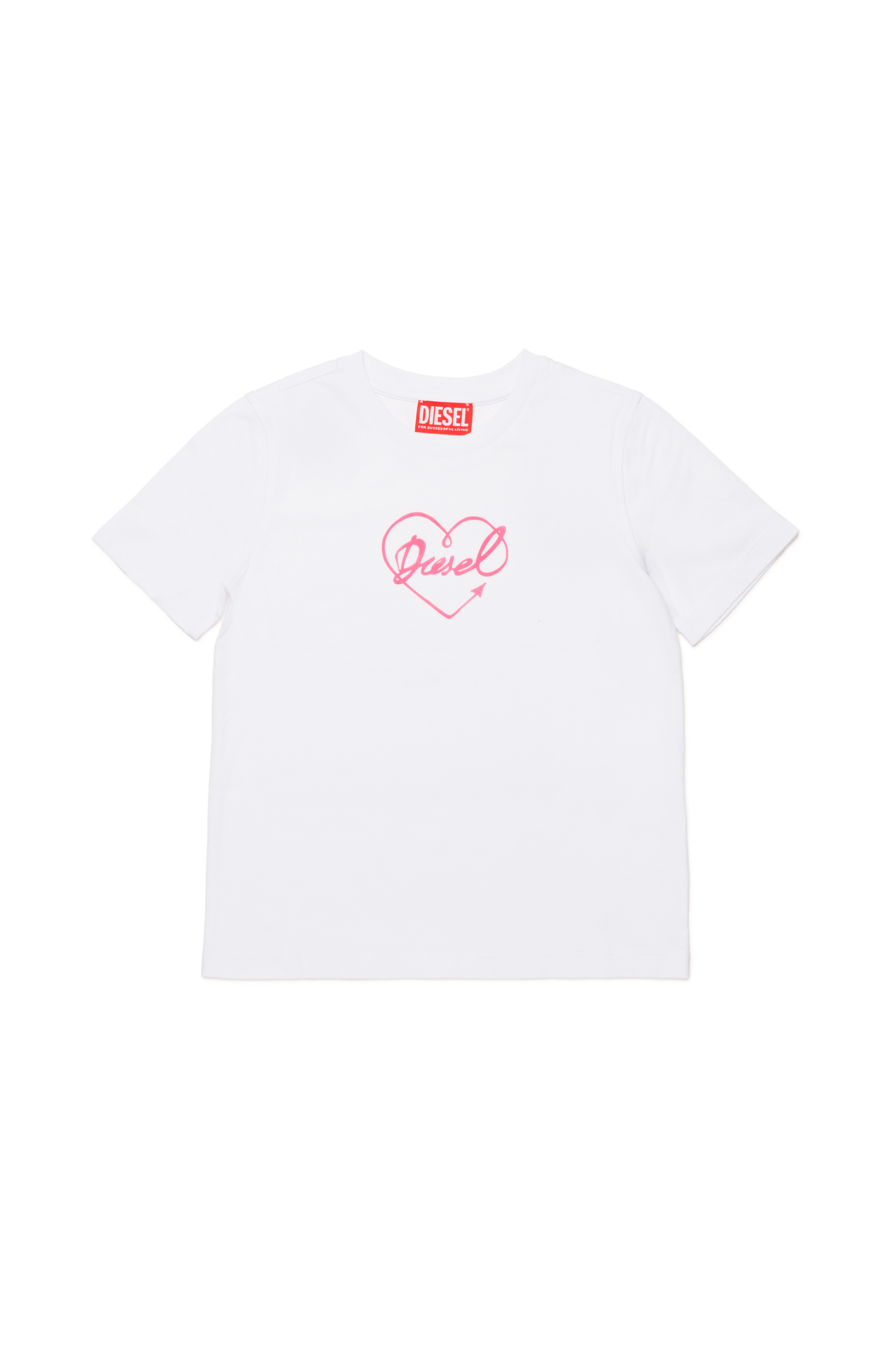 Diesel - TREGL4, Woman's T-shirt with flocked logo heart in White - 1