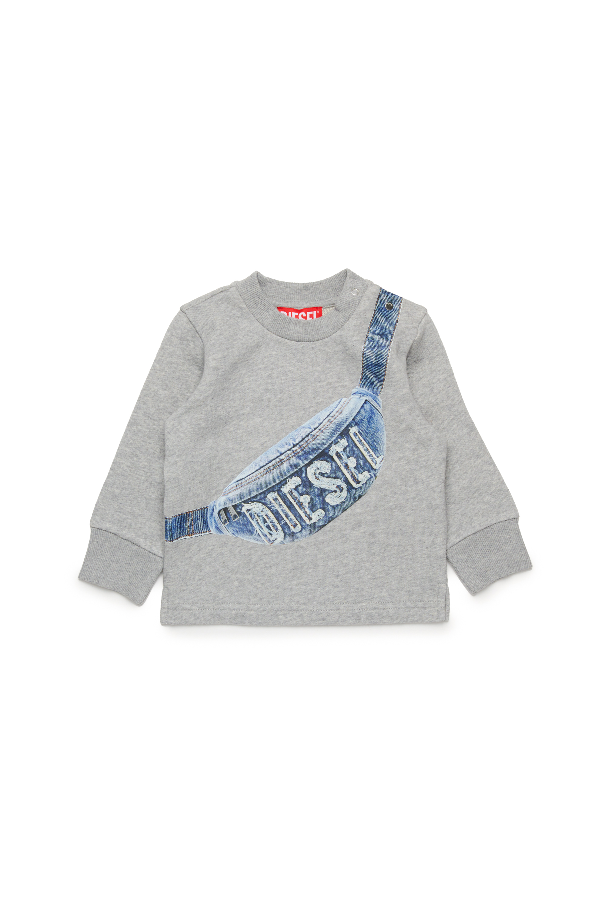 Diesel - SGIBBIB, Man's Sweatshirt with bag print in Grey - 1