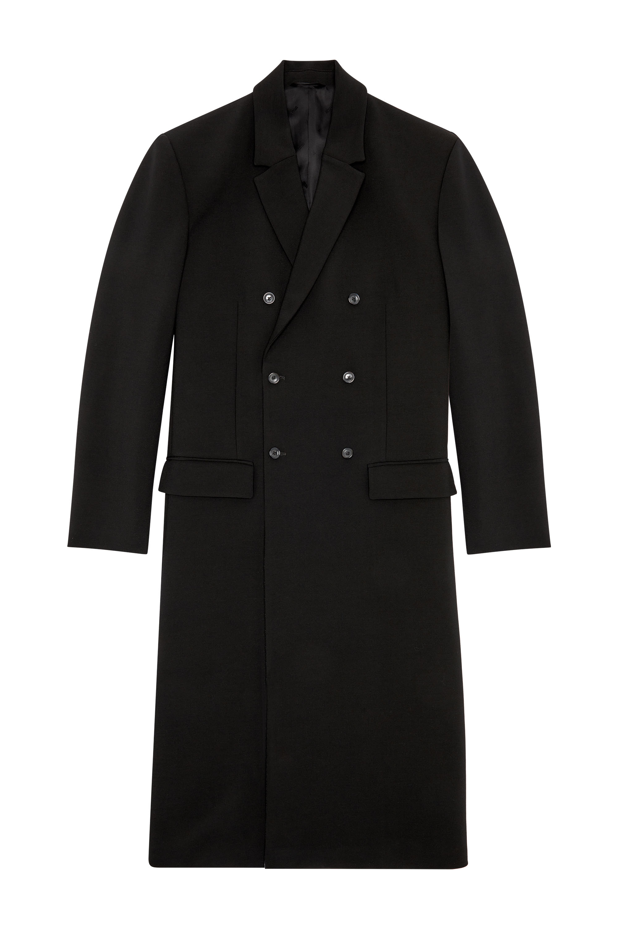 Diesel - J-RITZ, Man Longline cool wool coat in denim detail in Black - Image 3