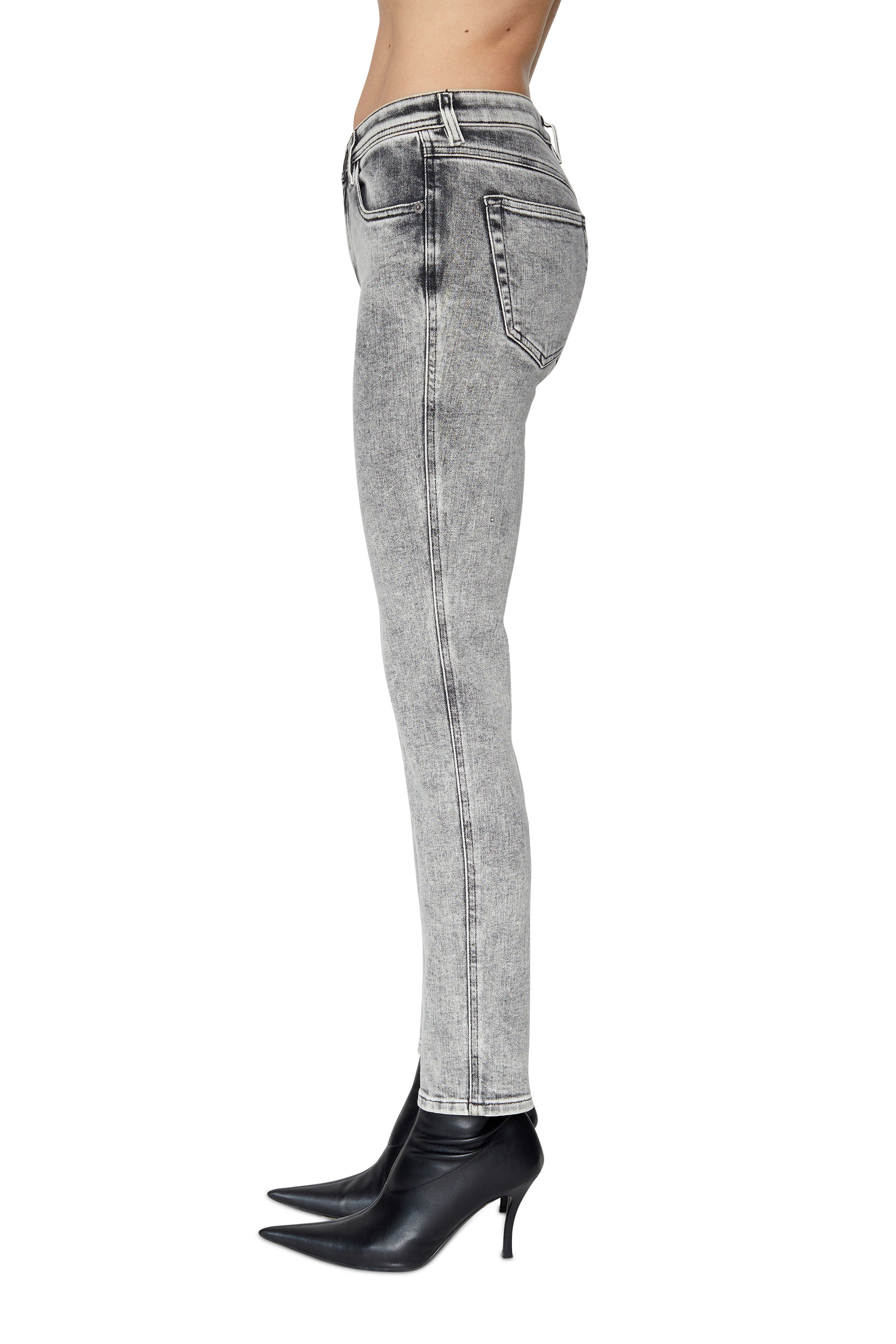 Diesel - 2015 Babhila 09D89 Skinny Jeans, Light Grey - Image 5