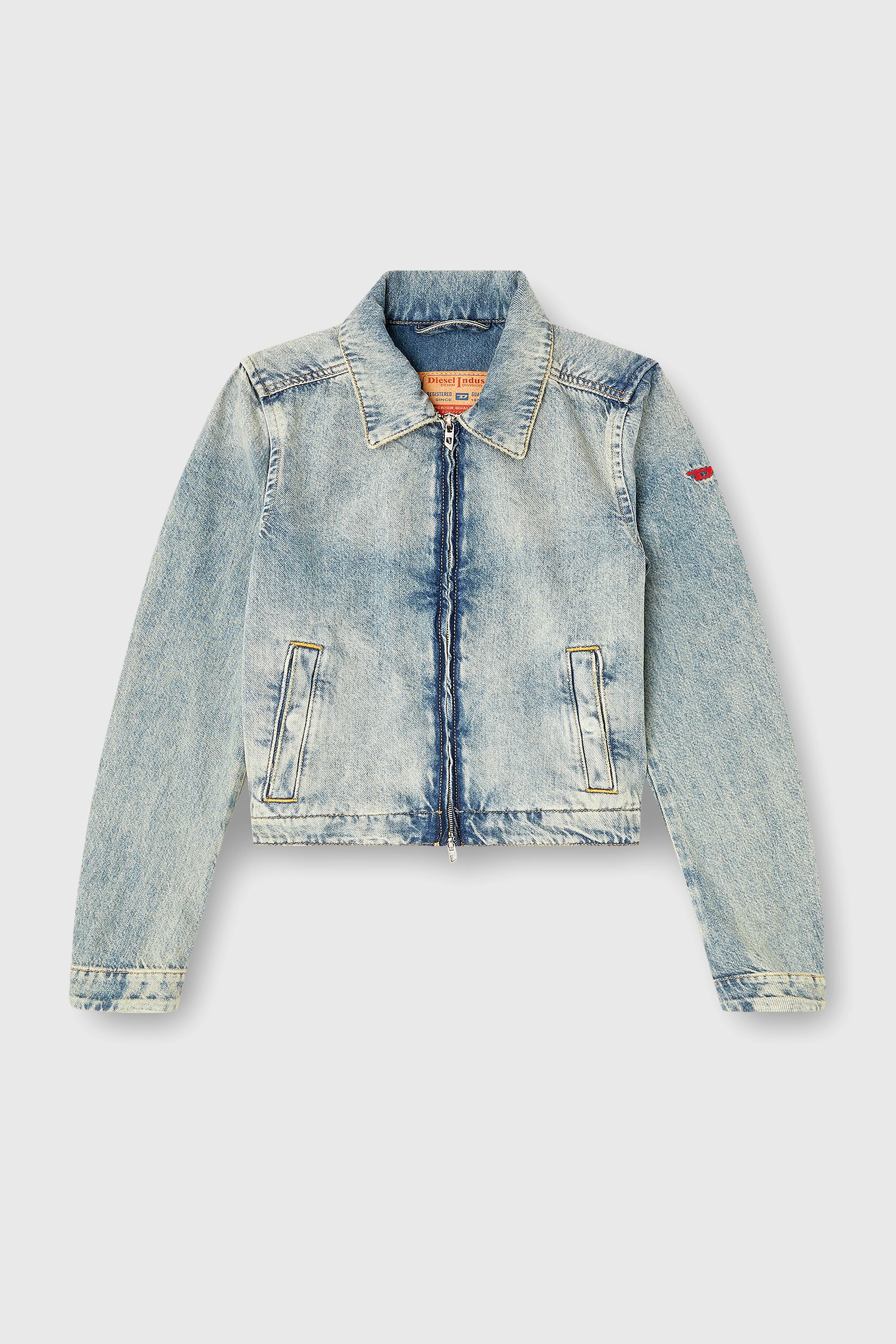 Diesel - DE-CORB, Woman's Jacket in dirt-effect fluid denim in Light Blue - 2
