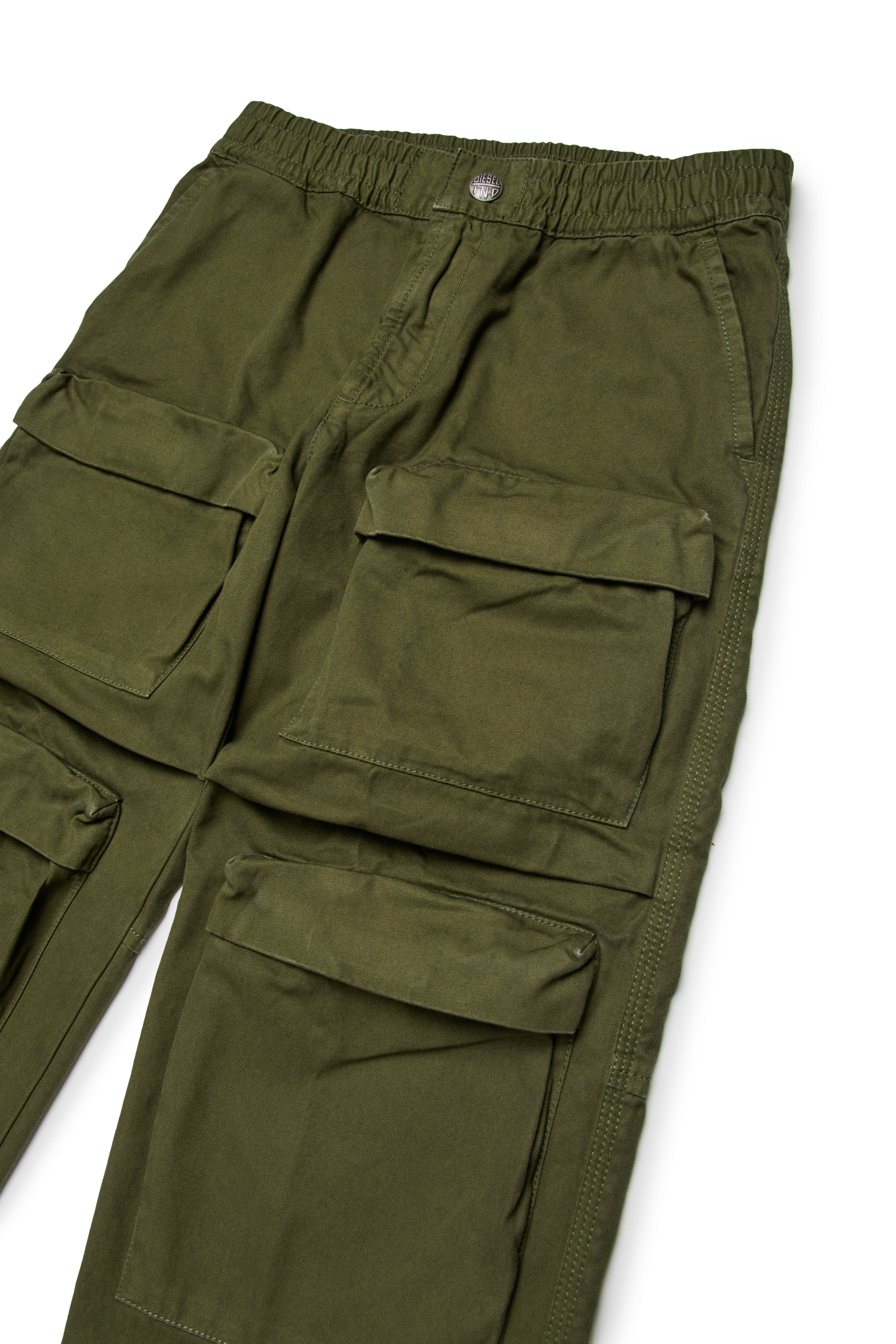Diesel - PDANZEL, Unisex's Cotton cargo pants with multiple pockets in Green - 3