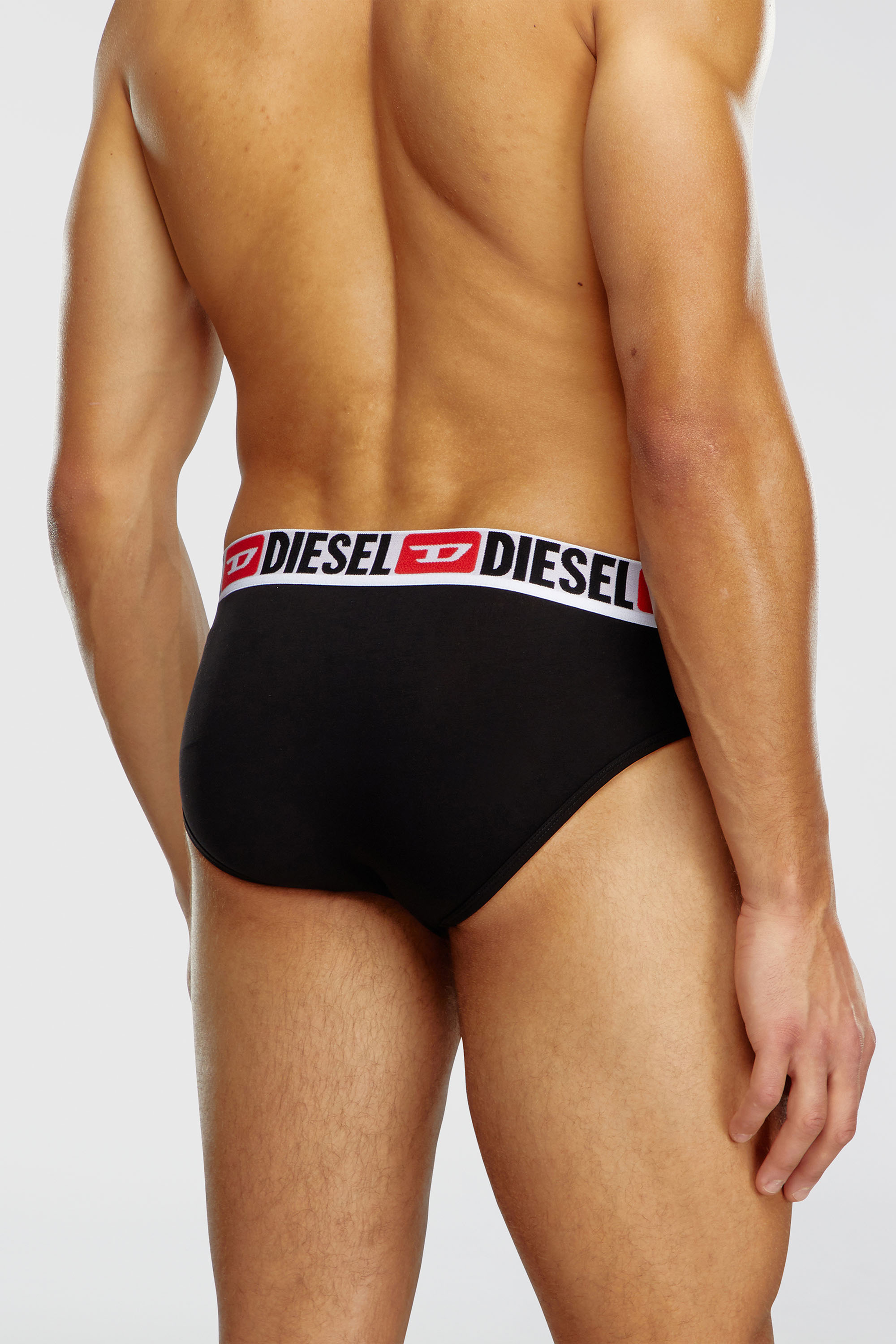 Diesel - UMBR-ANDRETHREEPACK, Man's Three-pack of solid-colour briefs in Black/White - 4