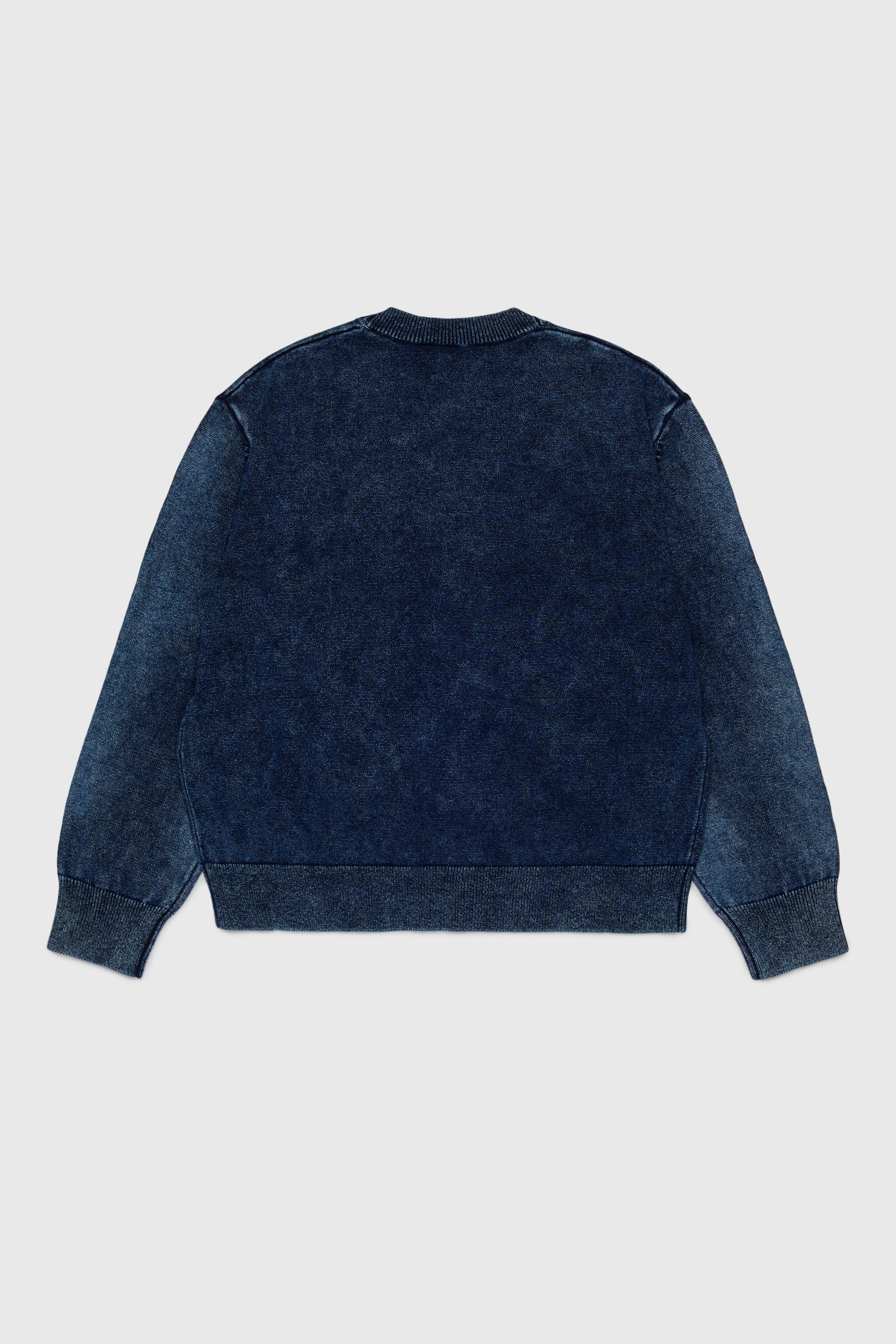 Diesel - KFINNIC CARDIGAN OVER, Man's Denim-effect cardigan with phoenix motif in Dark Blue - 2