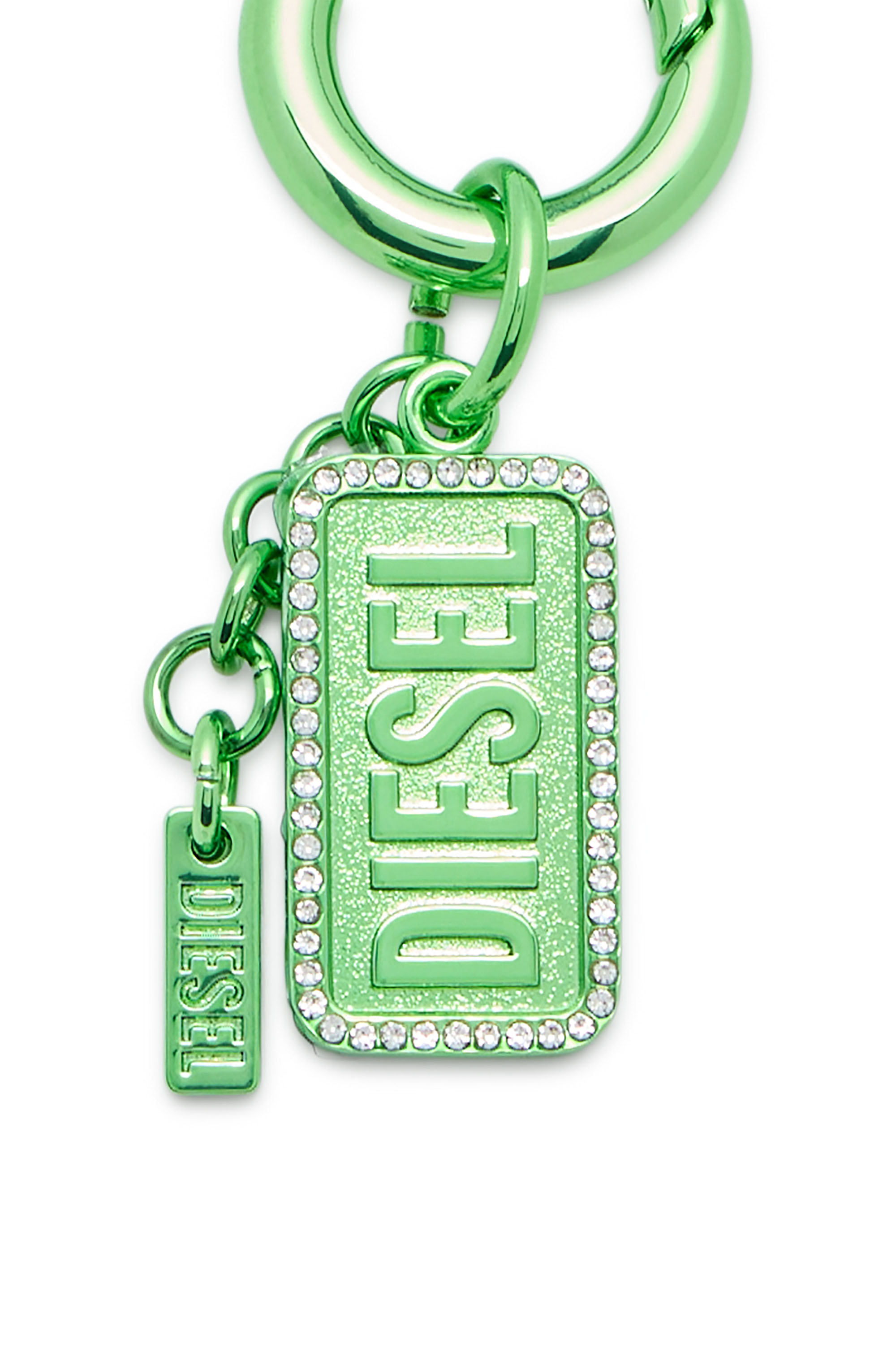 Diesel - CHARM-DIESEL, Unisex's Metal keyring with Diesel logo and rhinestones in Green - 3