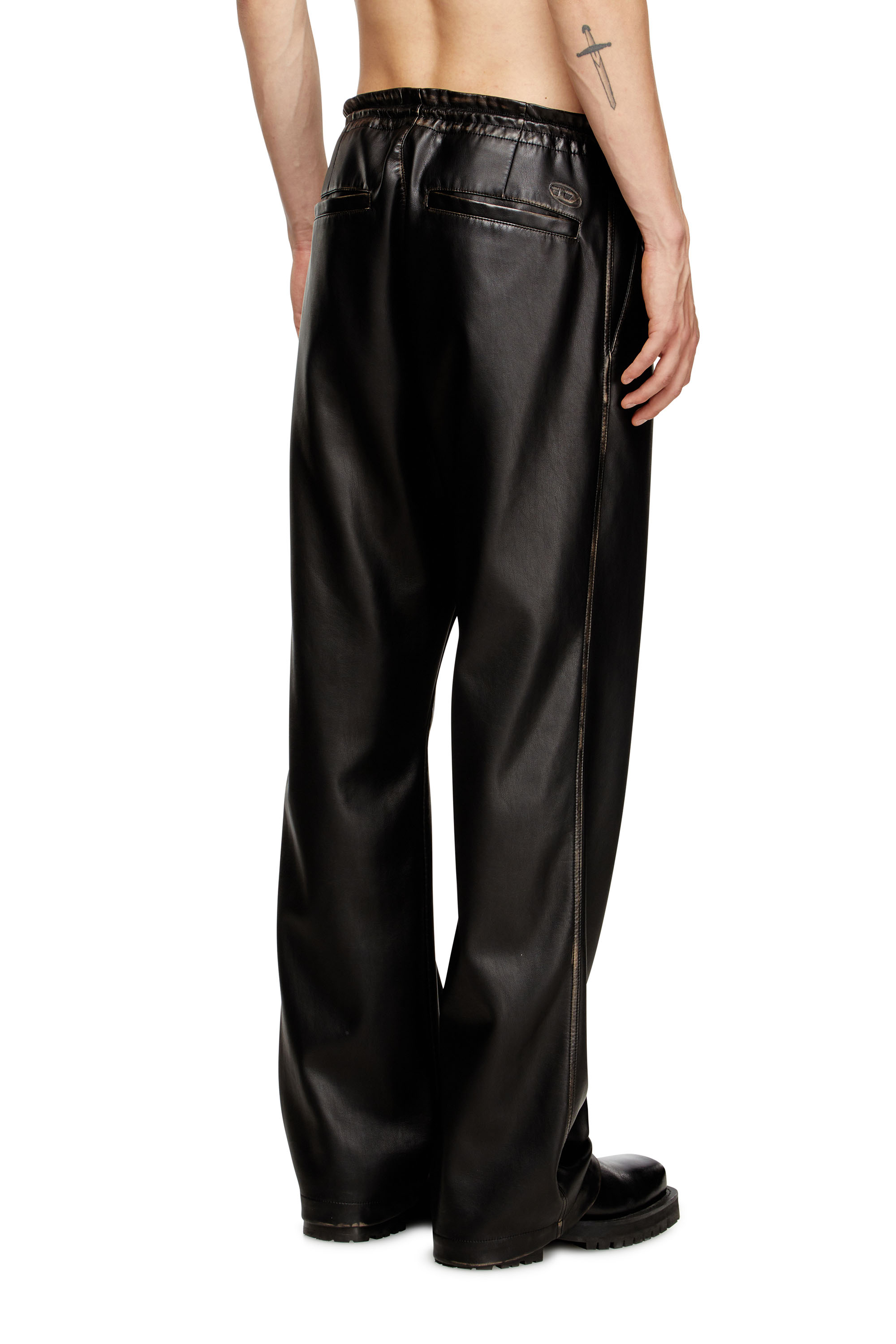Diesel - P-RIVERS, Man's Pants in treated technical fabric in Black - 4