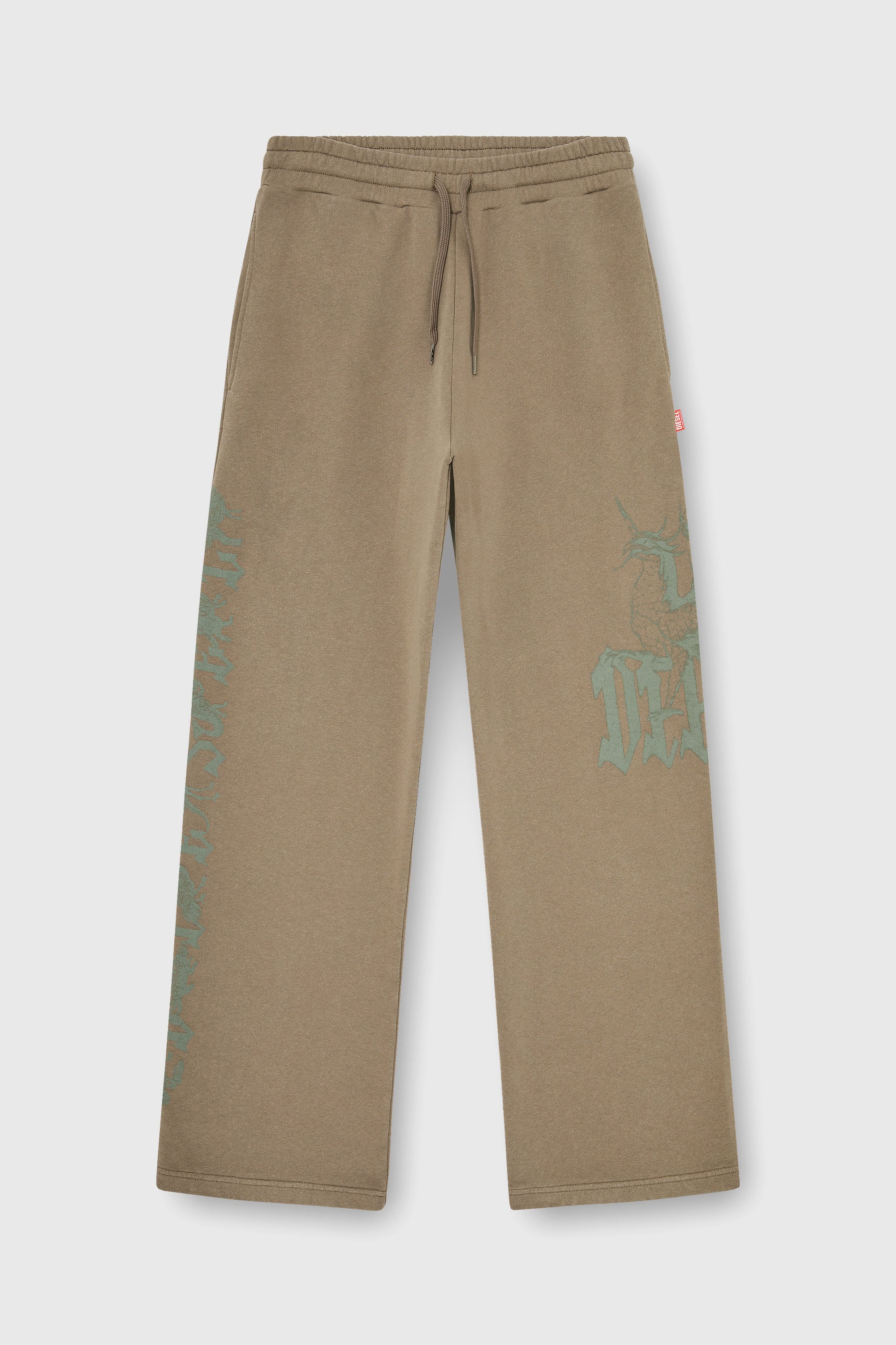 Diesel - P-GRO, Man's Treated pants with logo print in Brown - 2