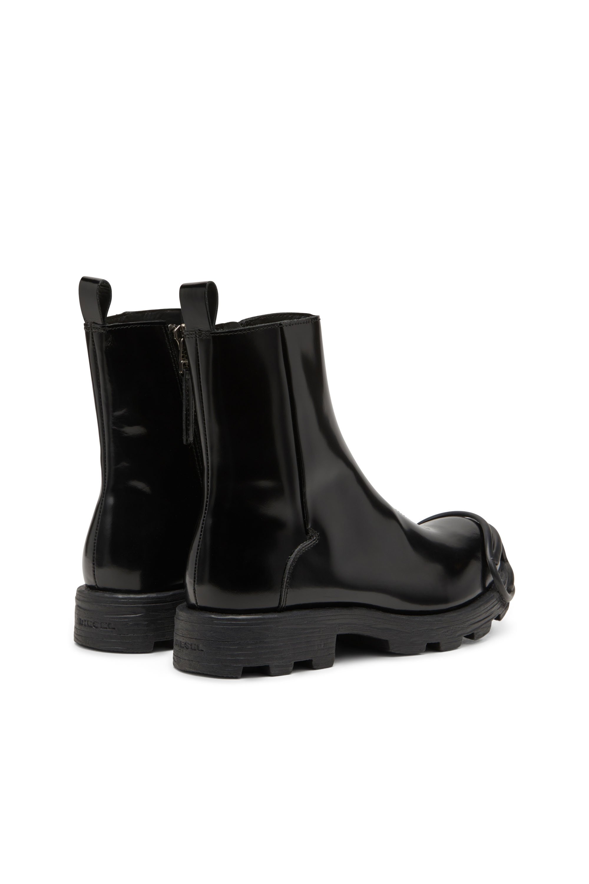 Diesel - D-HAMMER BT ZIP D, Man's D-Hammer-Leather Chelsea boots with Oval D toe caps in Black - 4