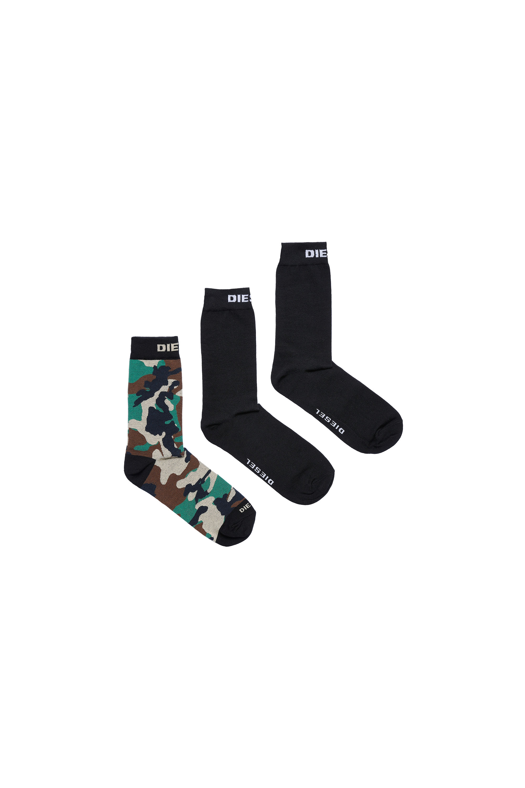 SKM-HERMINE-THREEPAC, Black/Green - Socks