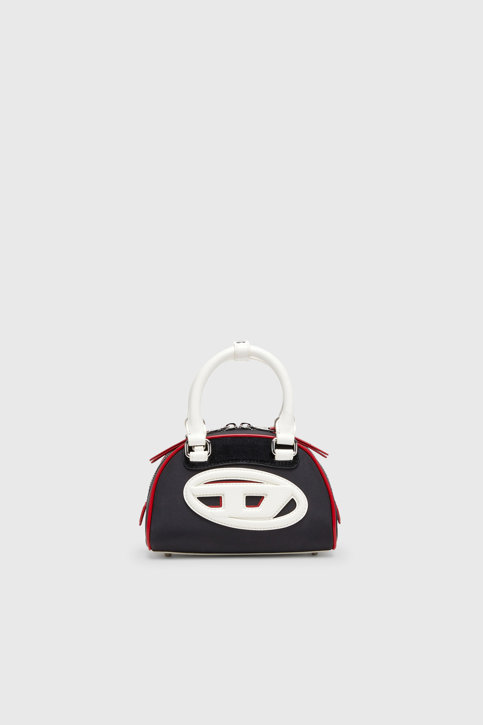 Diesel - 1DR DOME CROSSBODY, Woman's 1DR Dome-Colour-block small bowling bag in Black/White - 2
