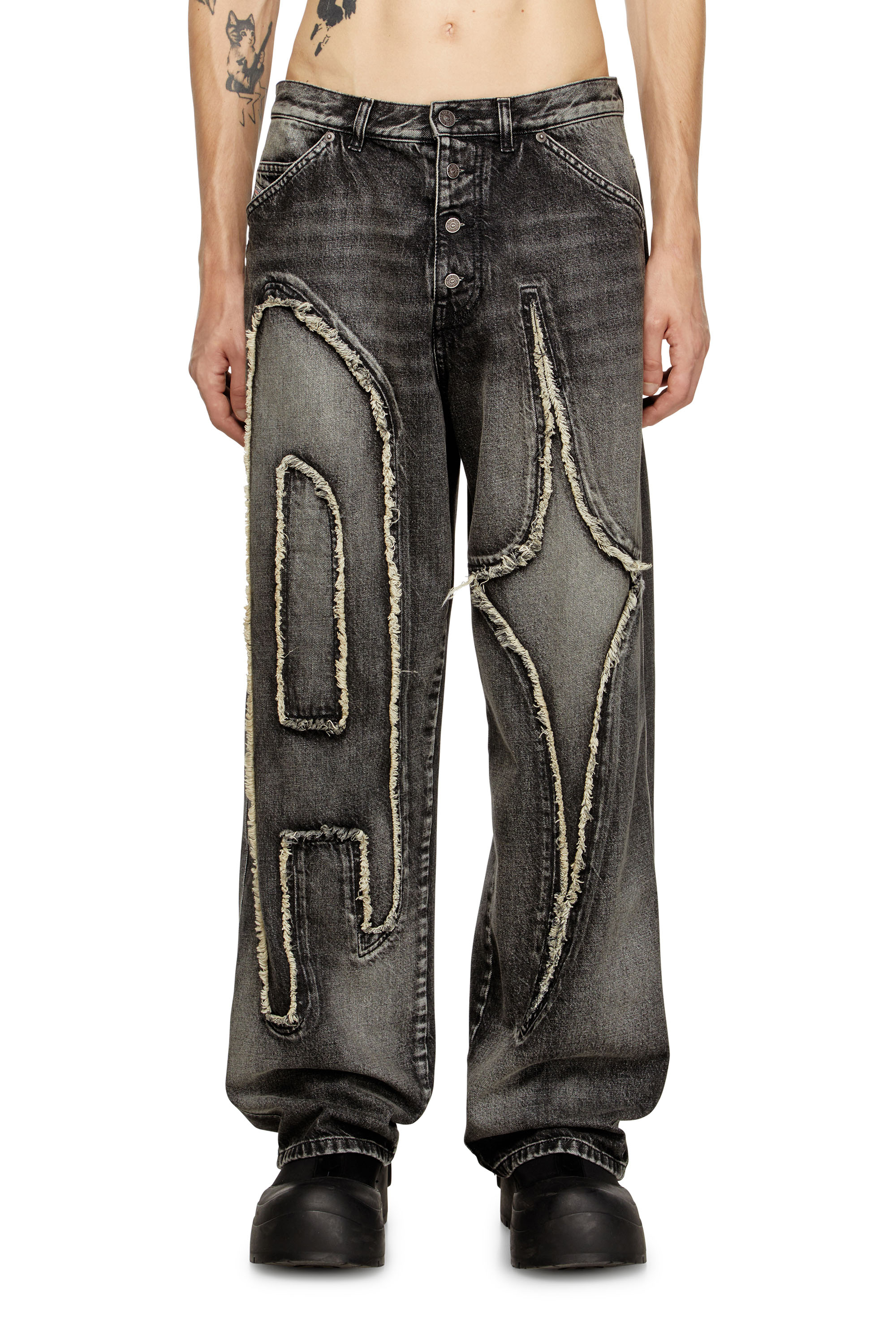 Diesel - Unisex's Straight Jeans D-ThugClub 0BEBT, Black/Dark grey - 2