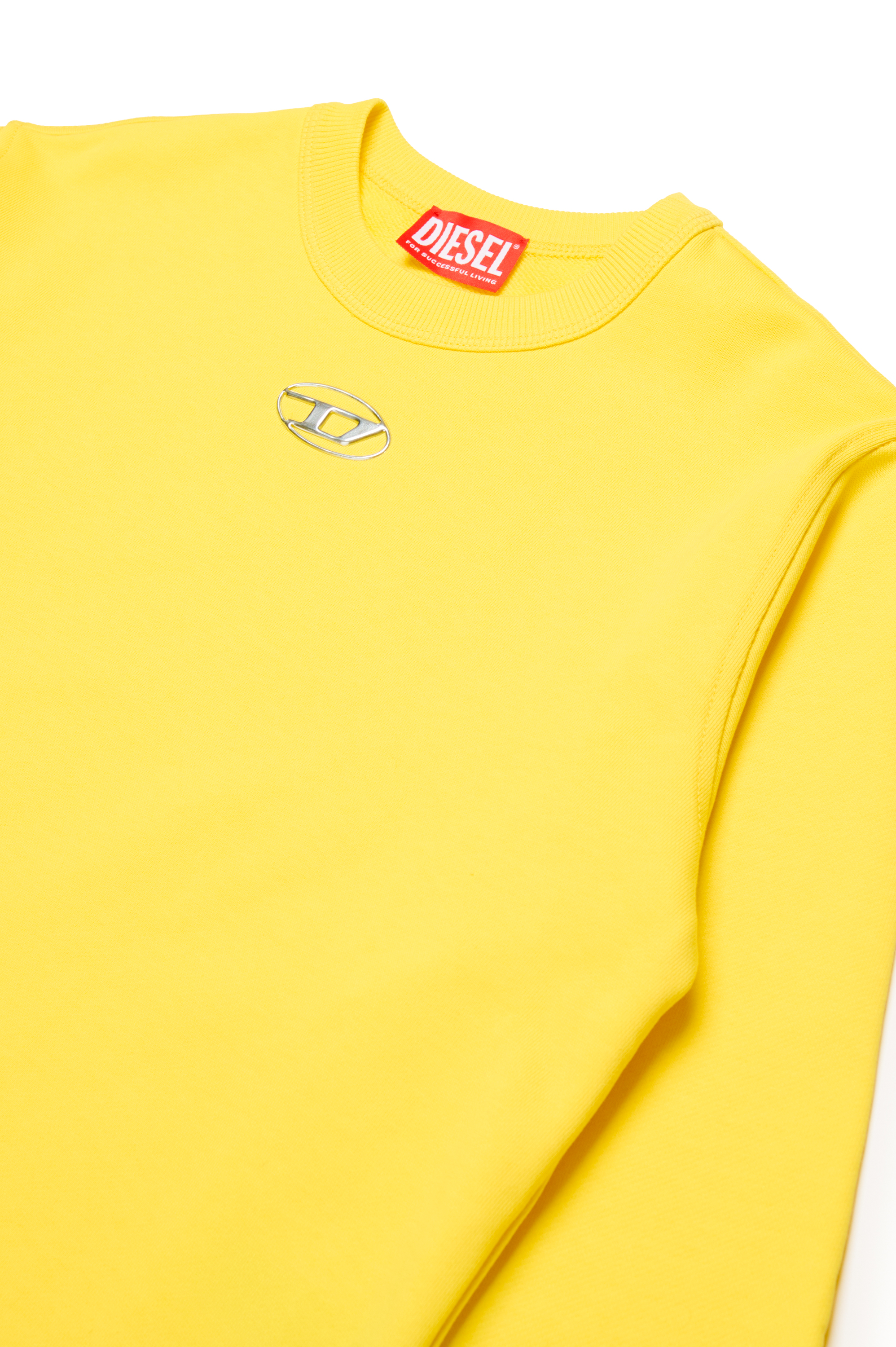 Diesel - SMACSISOD OVER, Man's Sweatshirt with metal-look Oval D logo in Yellow - 3