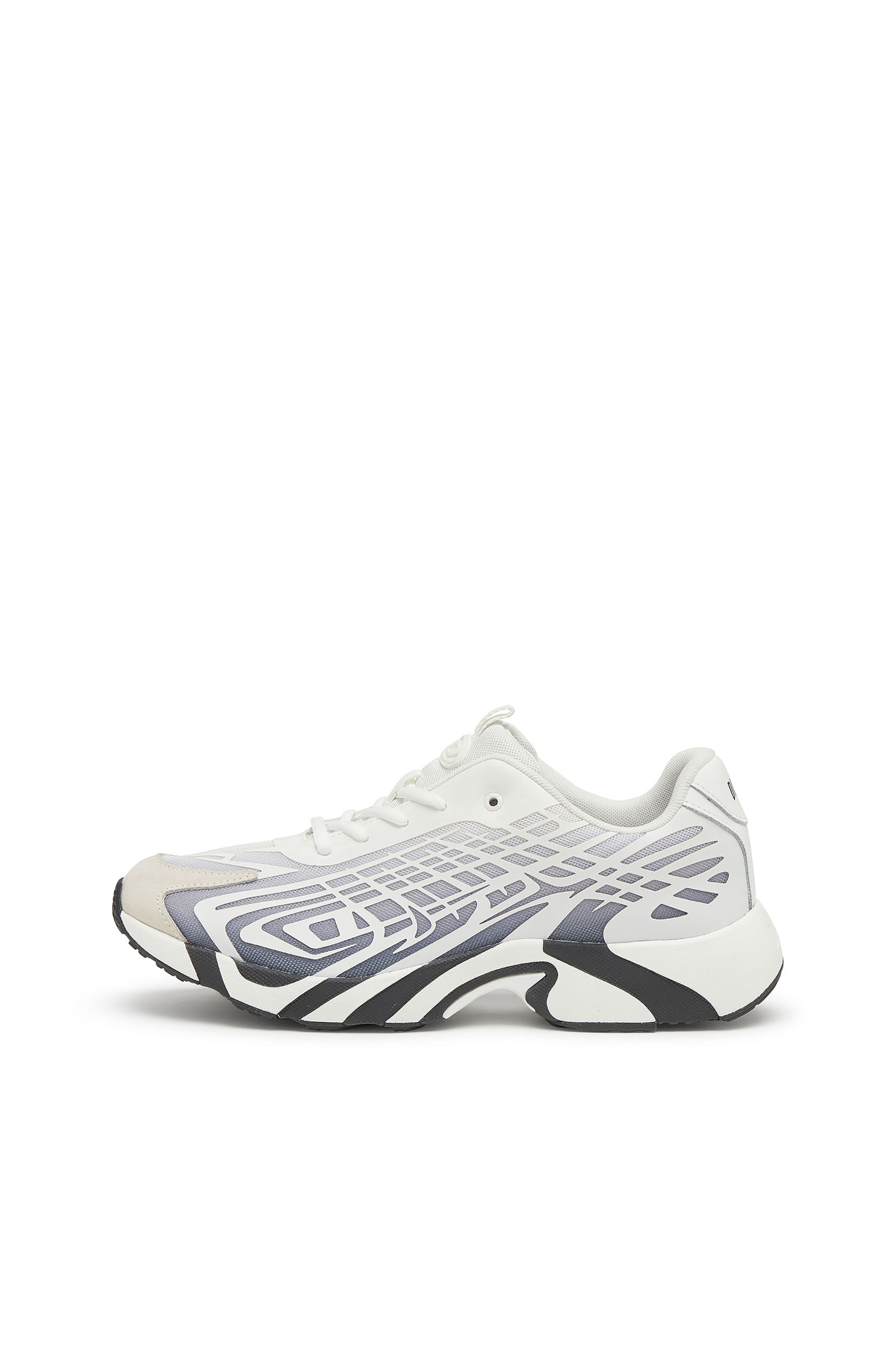 Diesel - S-D-VIT'S 500 LOW, Man's D-Vit-Sneakers in striped dégradé mesh in White/Grey - 8