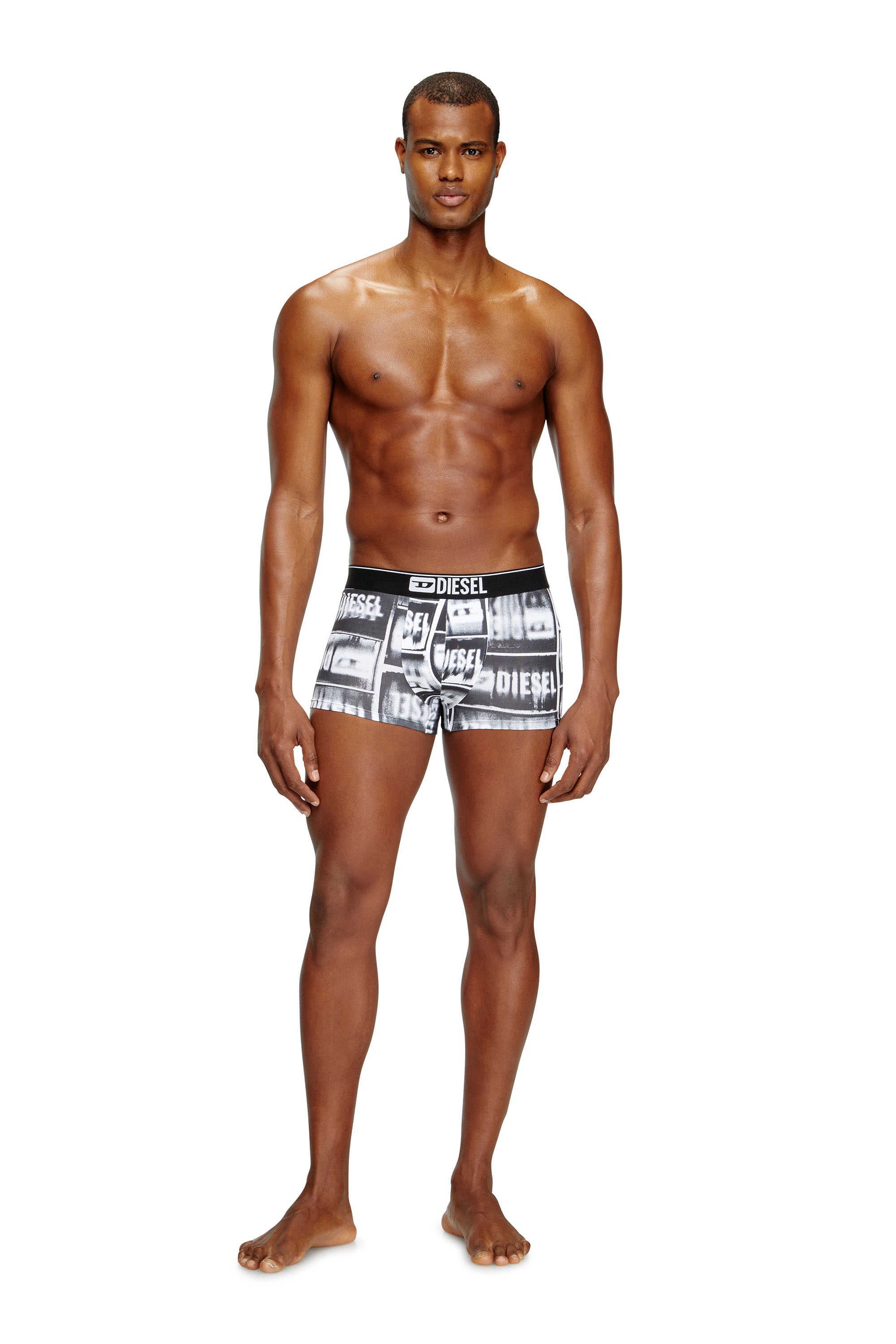 Diesel - DAMIEN-D-BOX-3PACK, Man's 3-pack boxer briefs in stretch cotton in White/Black - 3
