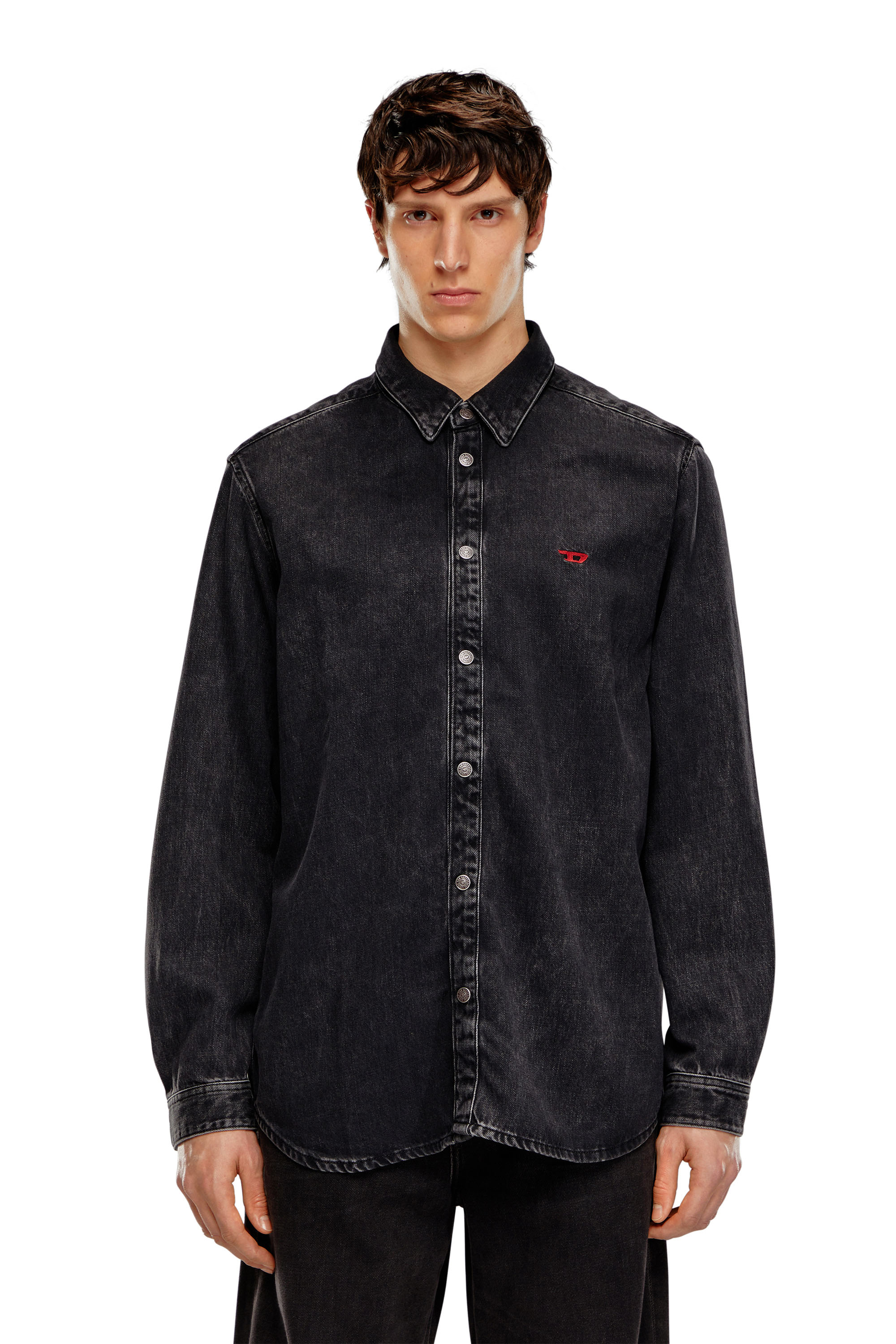 Diesel - D-SIMPLY, Man's Shirt in Tencel denim in Black - 5