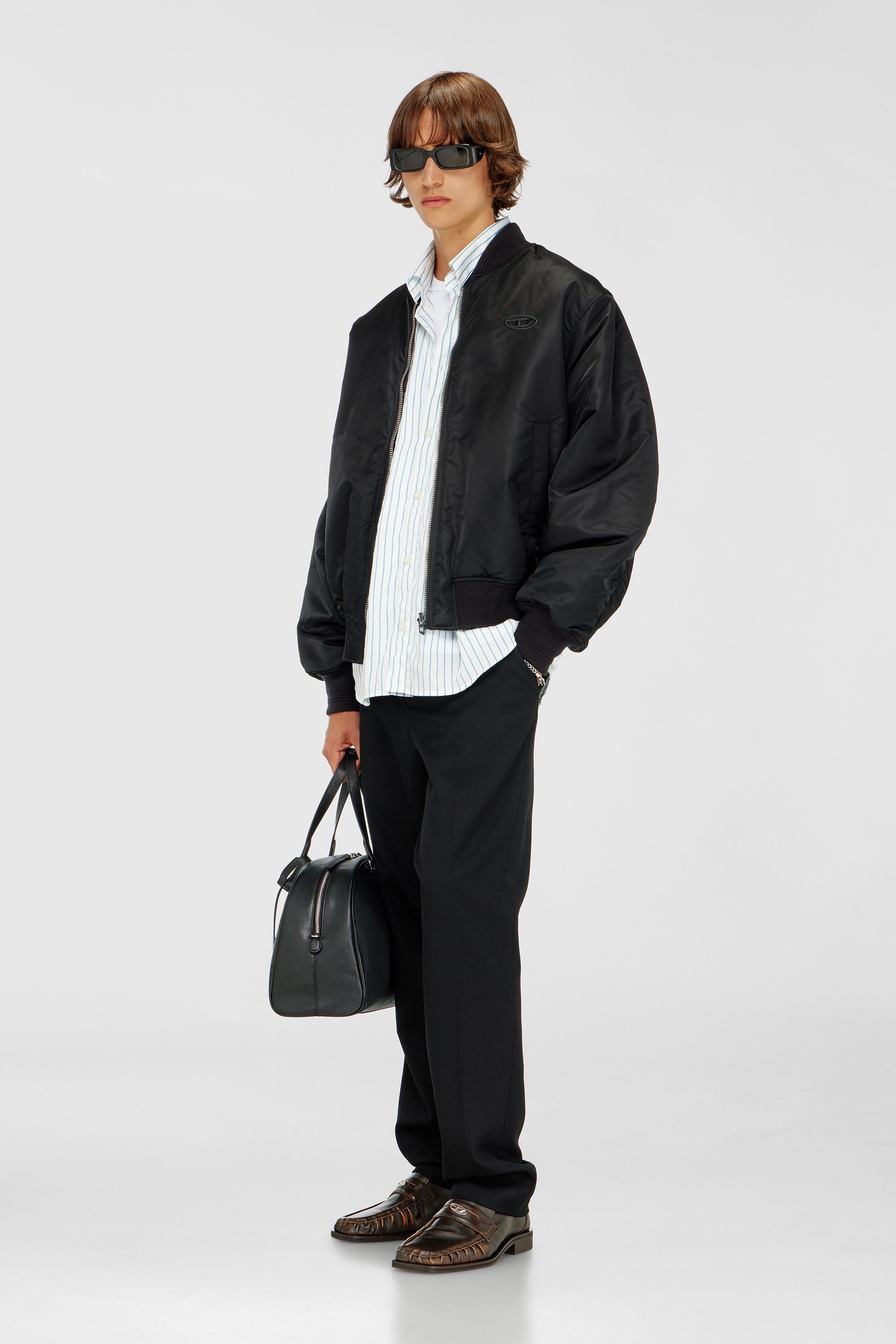 Padded bomber jacket with Oval D embroidery
