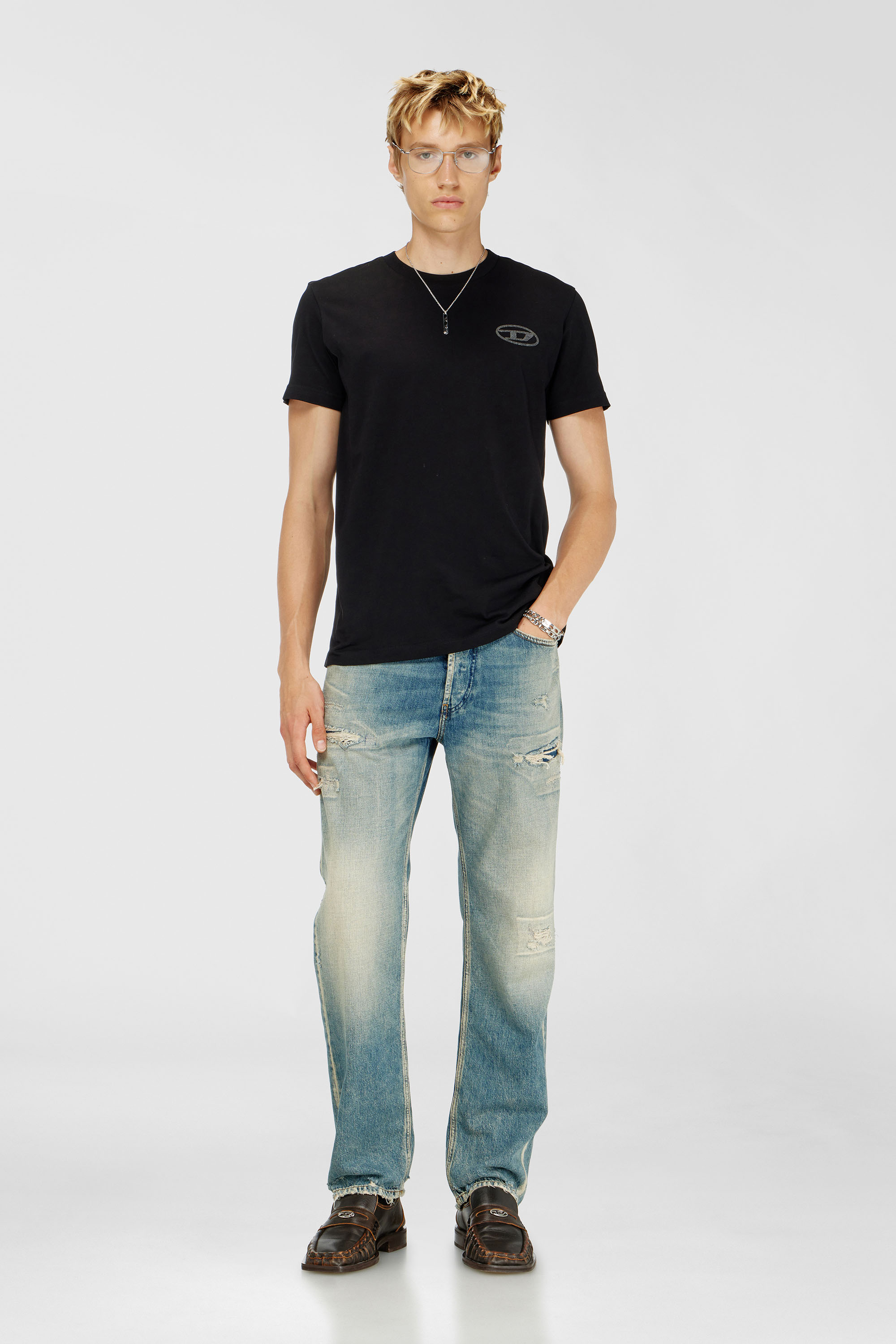 Cotton T-shirt with Oval D logo
