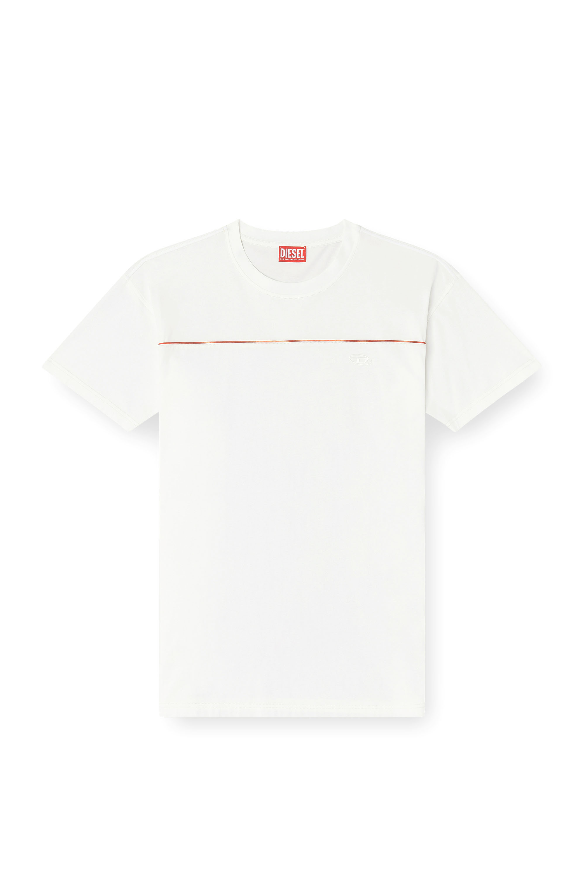 Diesel - T-NORM-PIPING, Man's T-shirt with contrast piping in White - 2