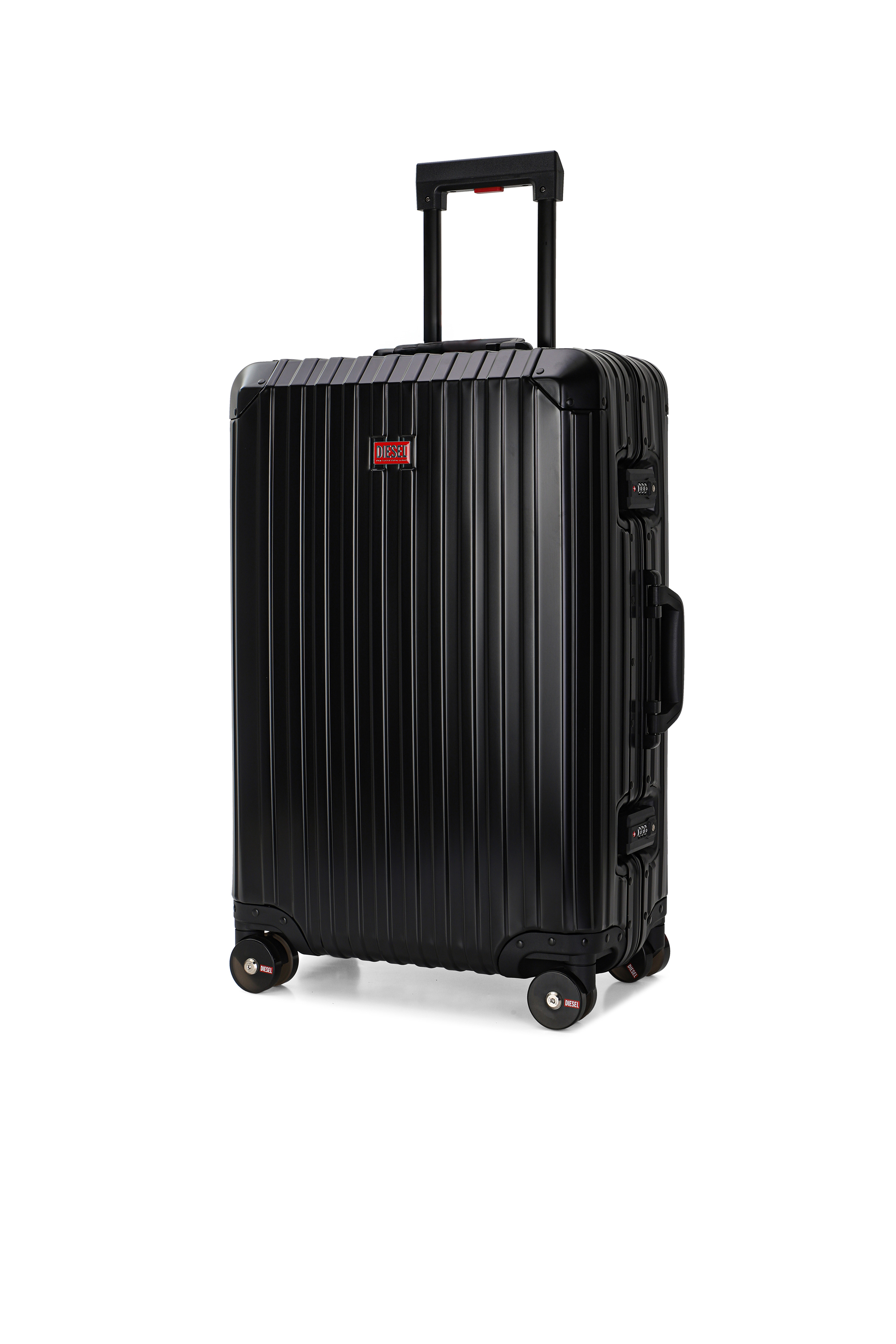 Diesel - DIESEL ALUMINUM TROLLEY- DSL002, Unisex's Aluminum suitcase size M in Black - 5