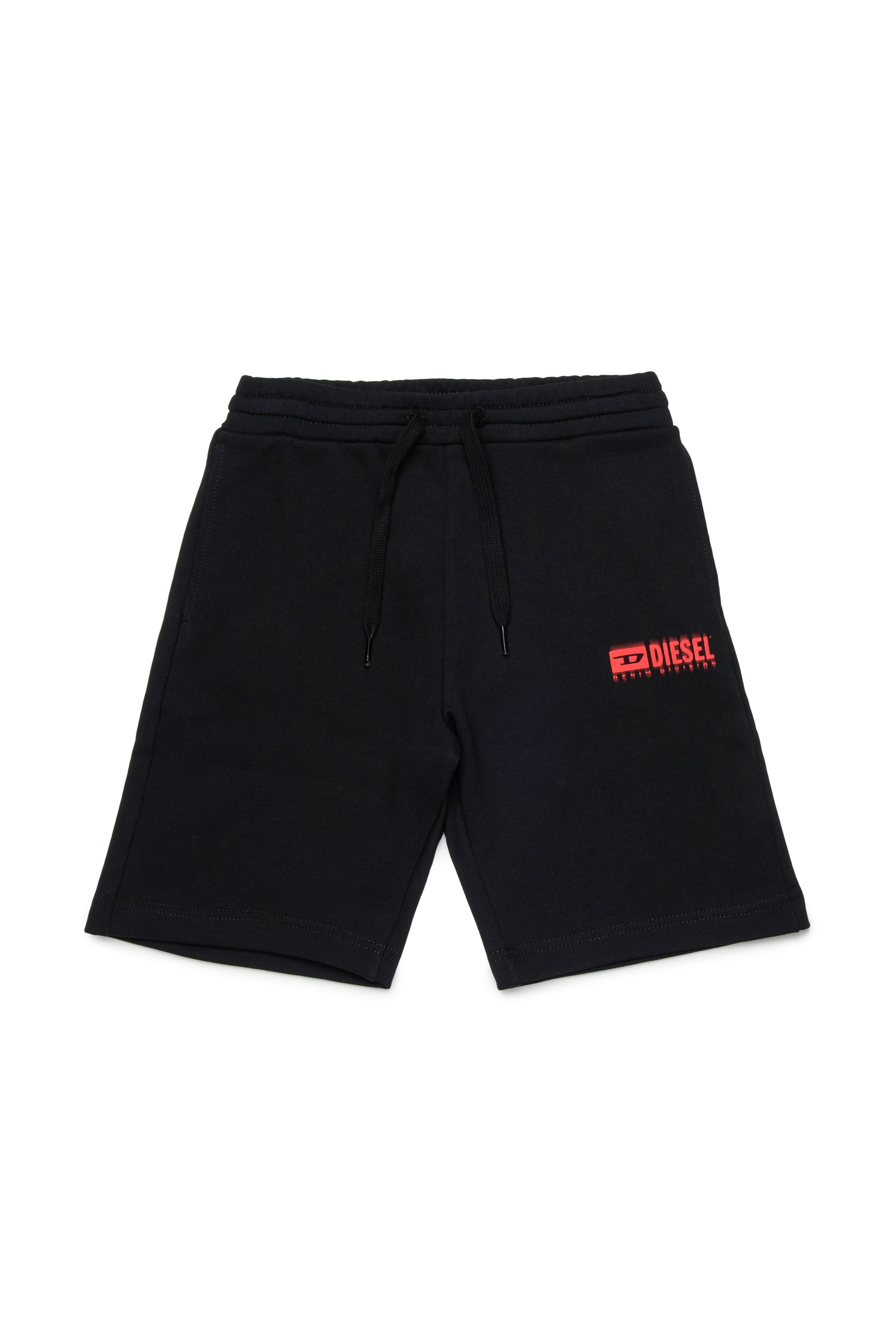 Diesel - PBASESHORT, Man's Sweat shorts with dégradé logo in Black - 1