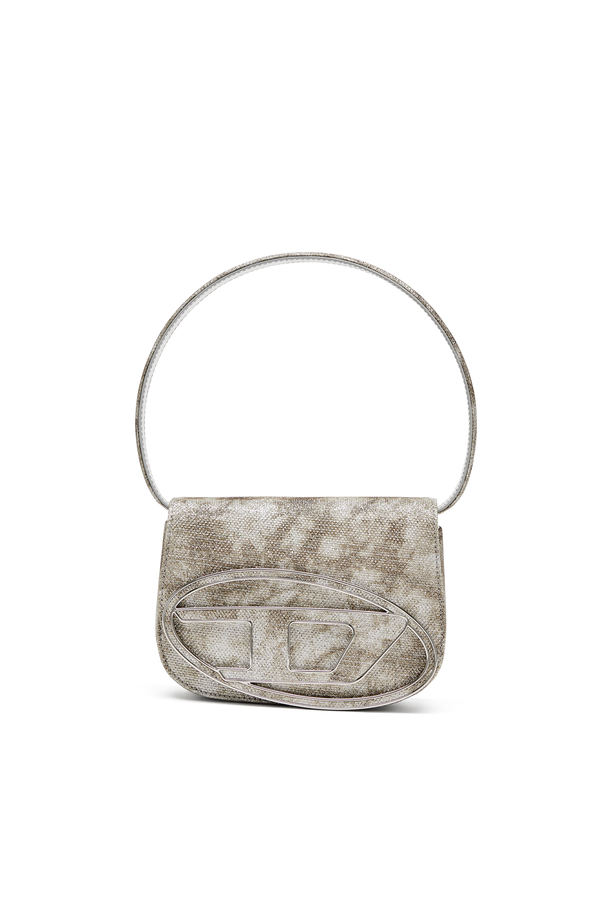 Diesel - 1DR, Woman's 1DR-Iconic shoulder bag in shimmer fabric in Military Green - 1