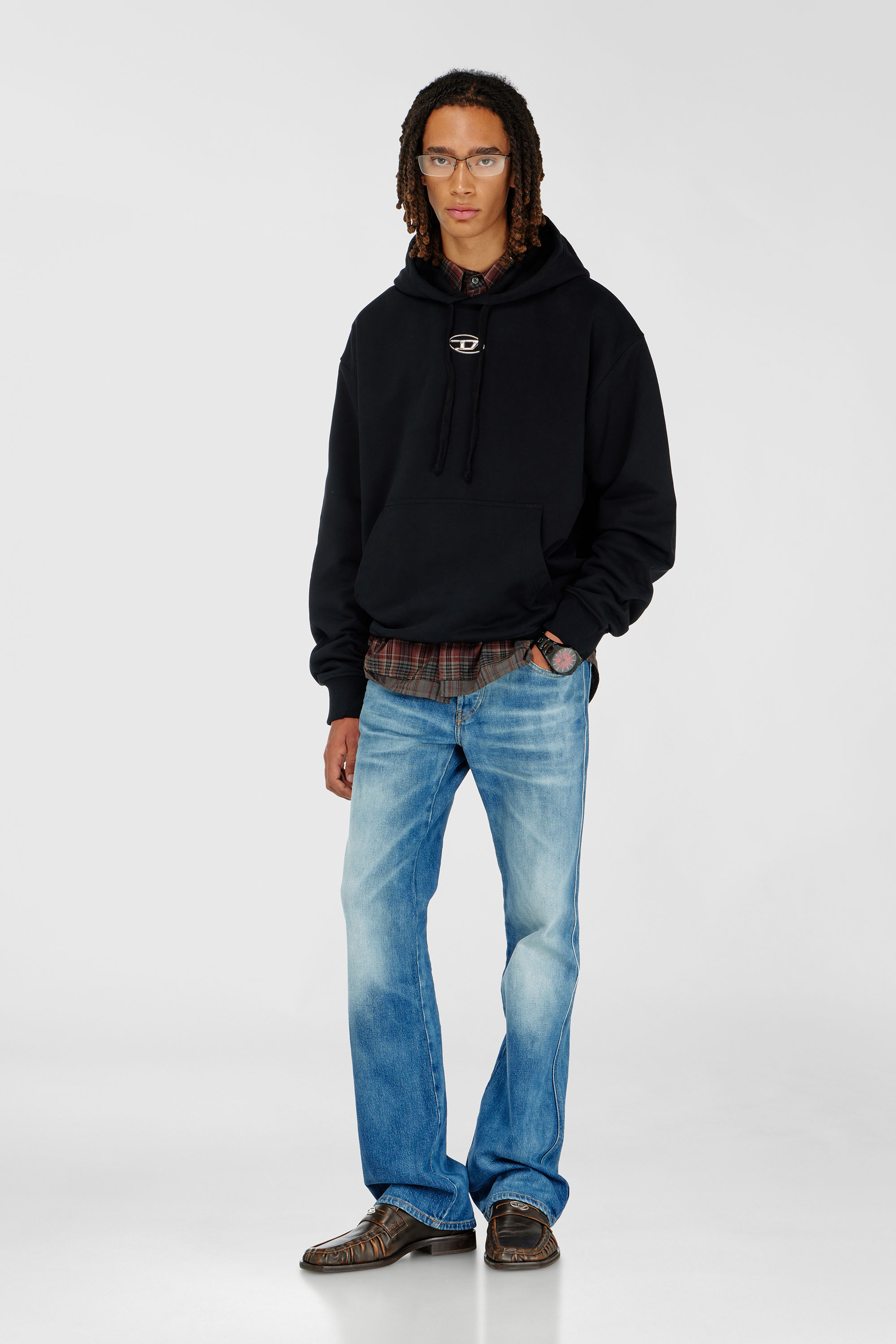 Oversized hoodie with metallic logo