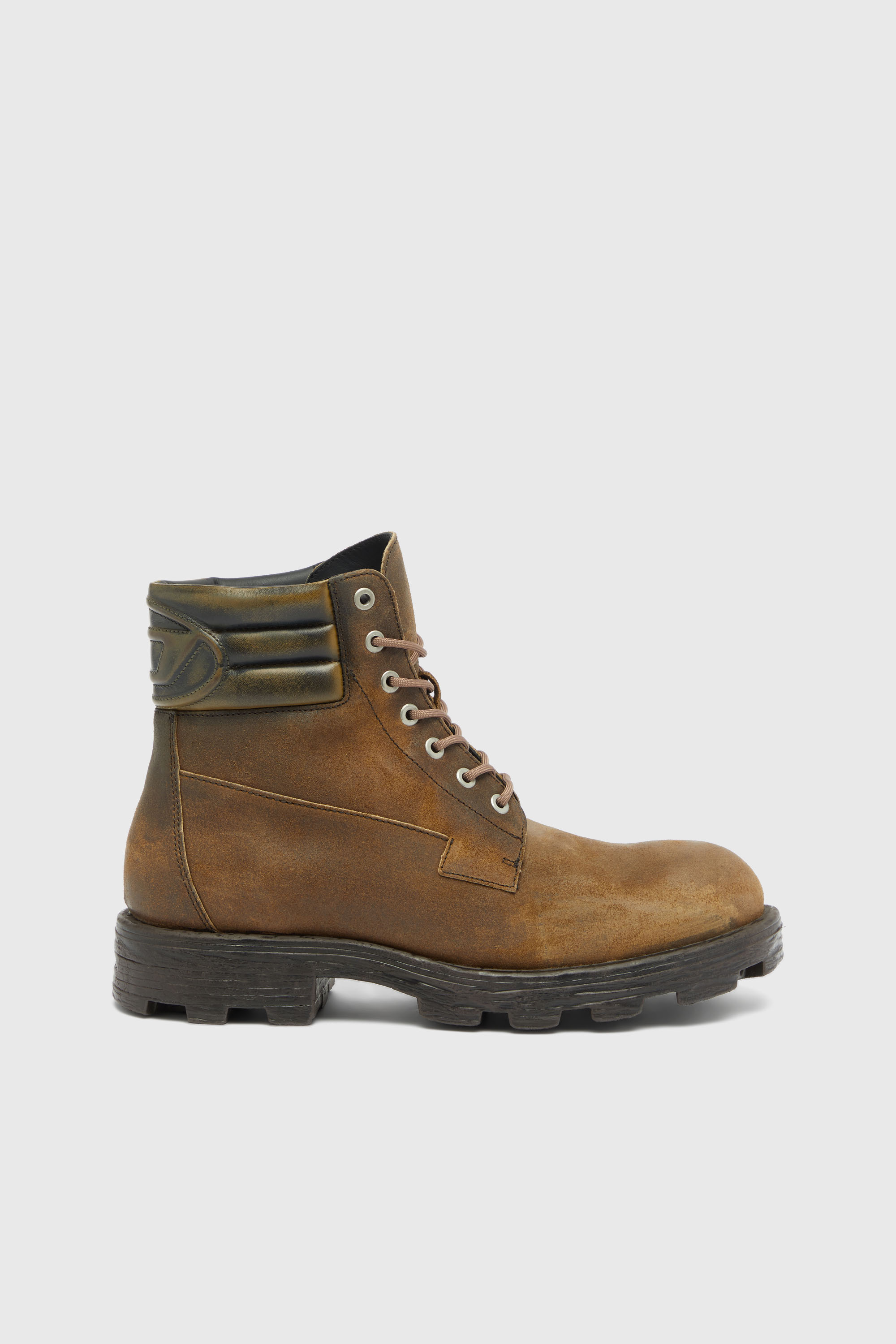 Diesel - D-HAMMER LACE UP, Man's D-Hammer-Combat boots in distressed suede in Brown - 1