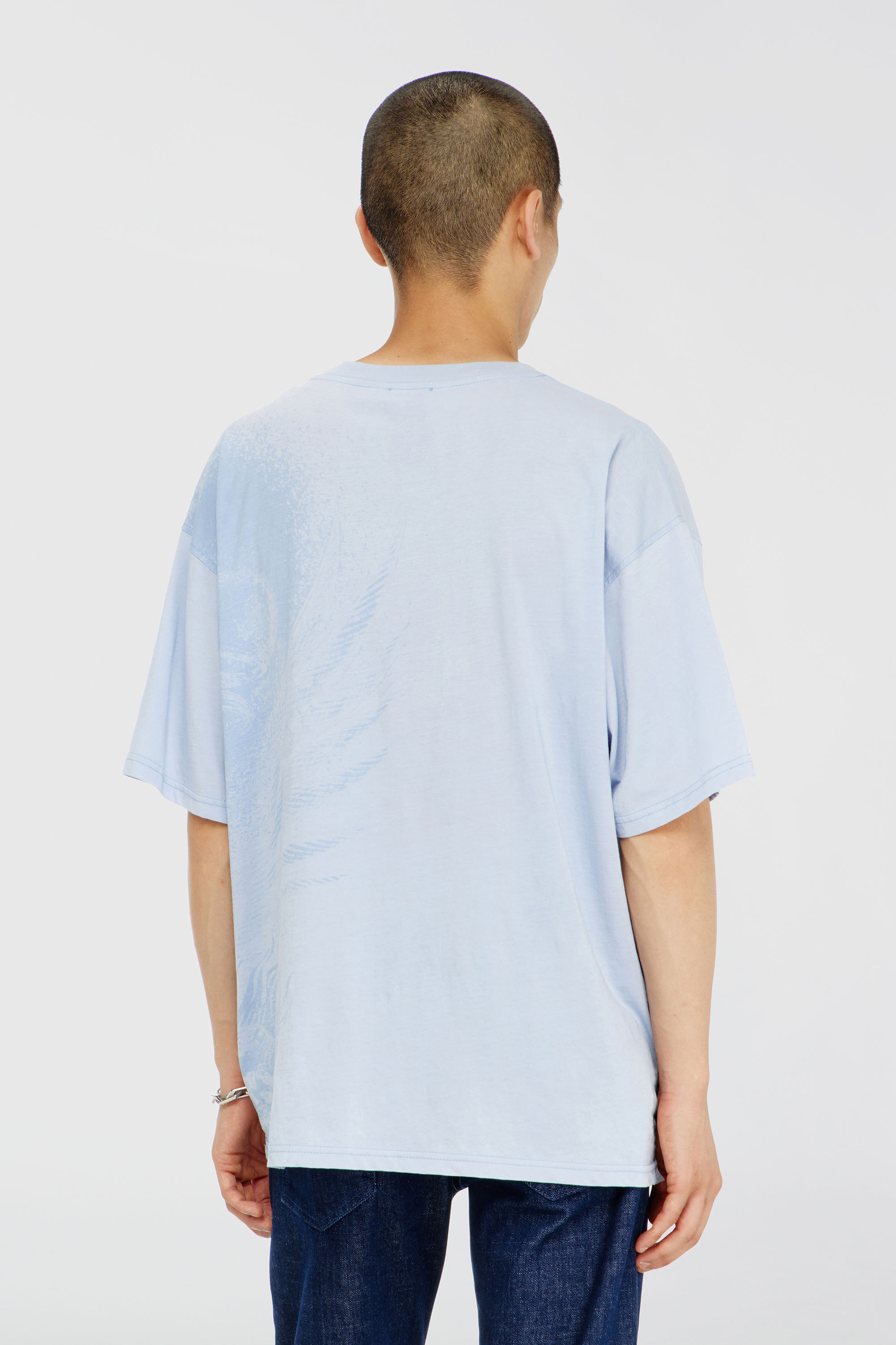 Diesel - T-BOXT-AA3, Man's Relaxed T-shirt with pigment prints in Light Blue - 4